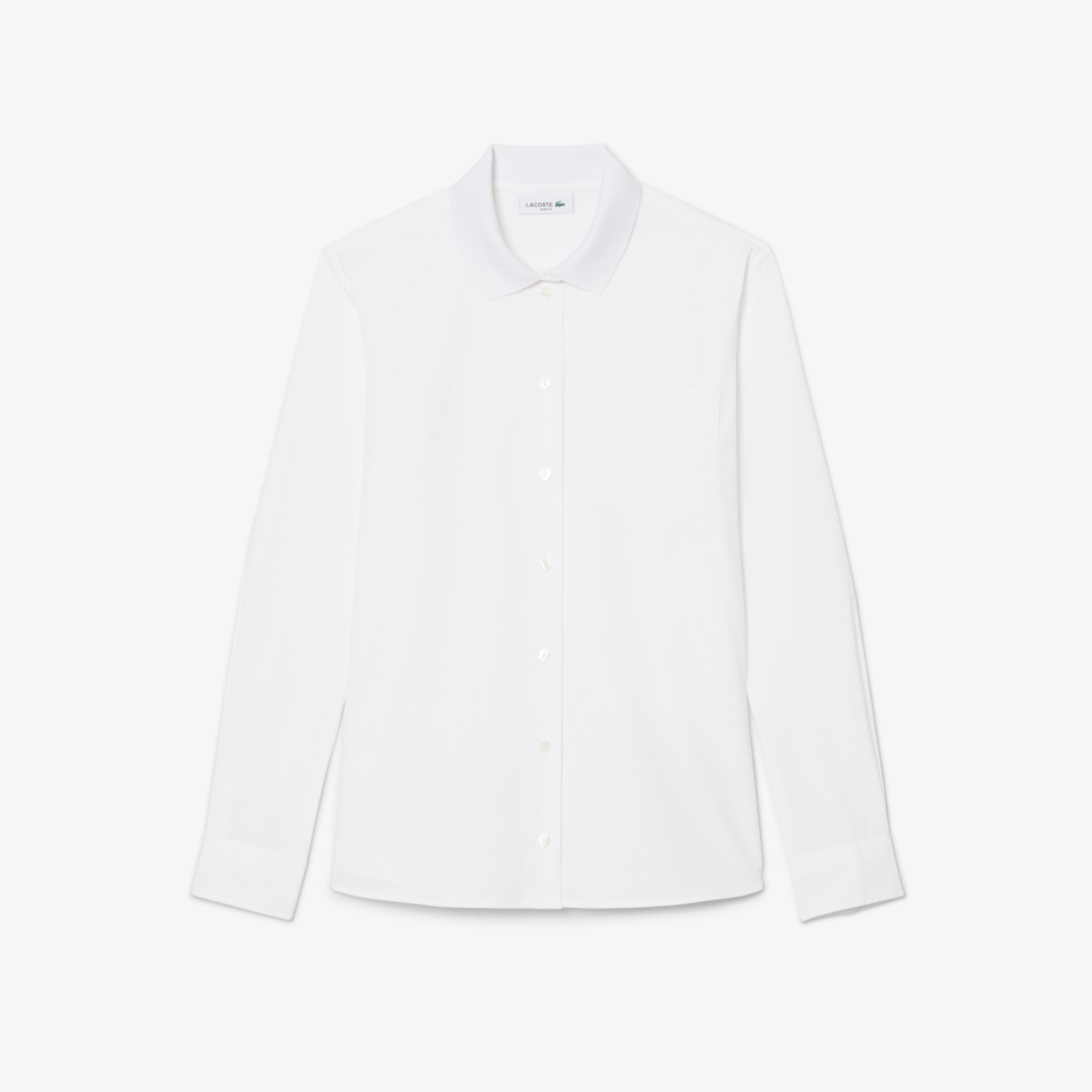 Εικόνα της Γυναικείο Ribbed Collar Stretch Poplin Πουκάμισο Slim Fit 