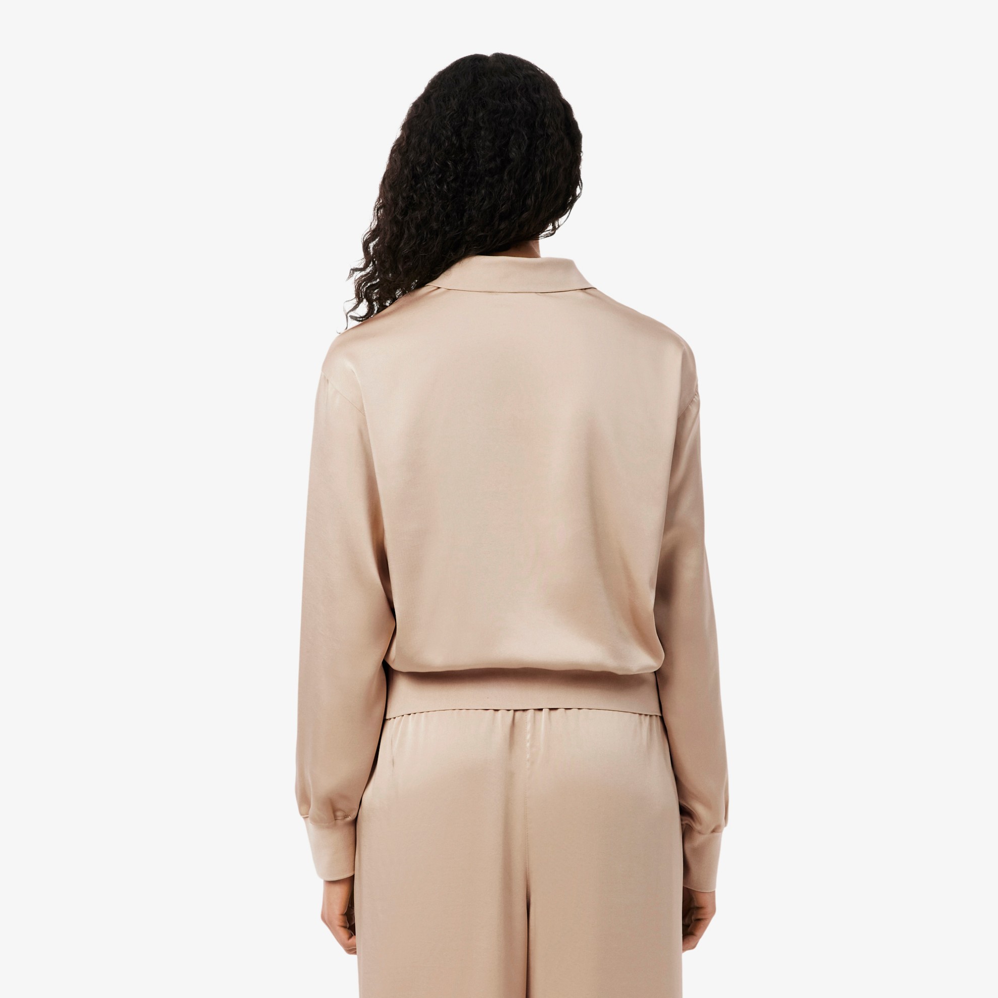 Εικόνα της Γυναικεία Satin Polo Μπλούζα Relaxed Fit 