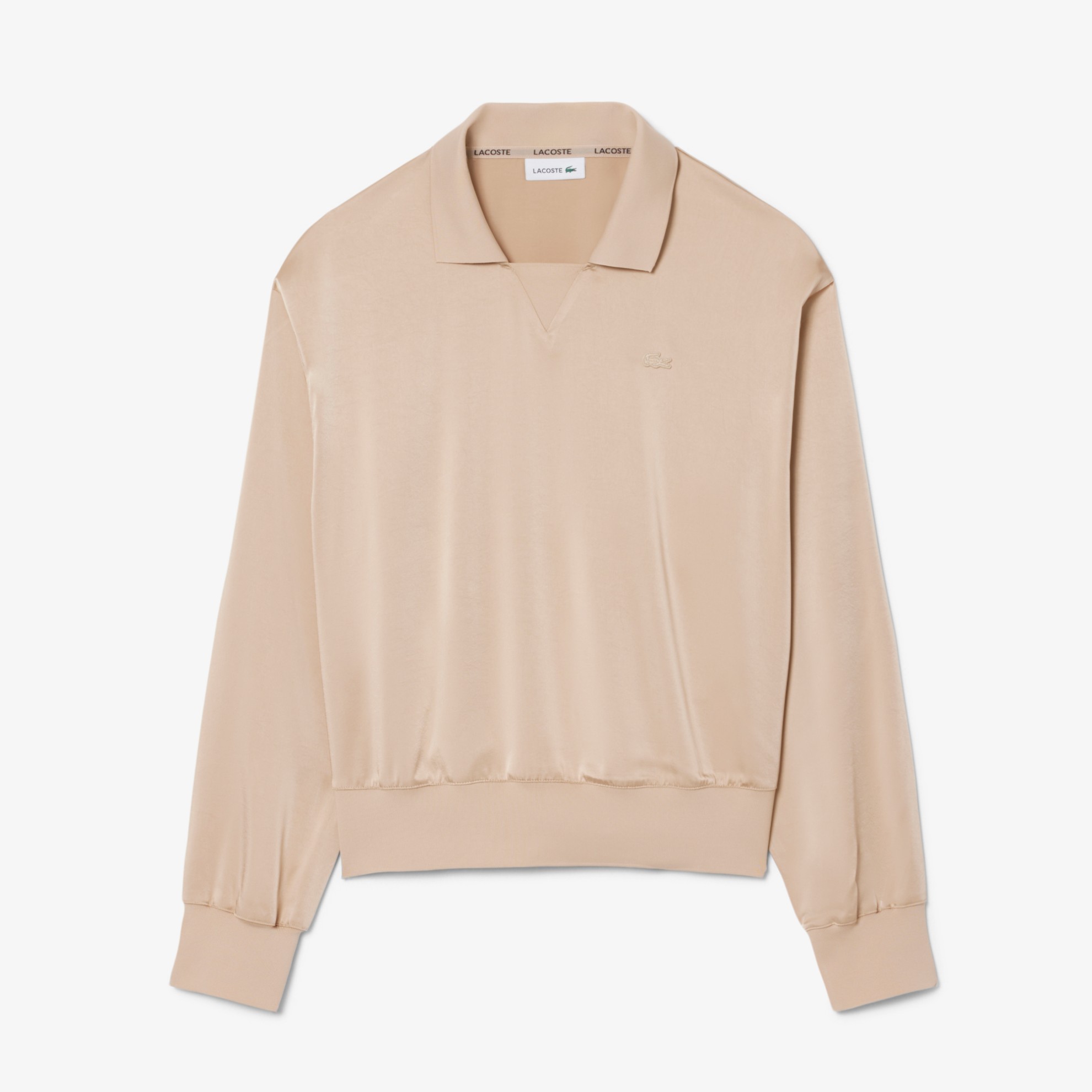 Εικόνα της Γυναικεία Satin Polo Μπλούζα Relaxed Fit 