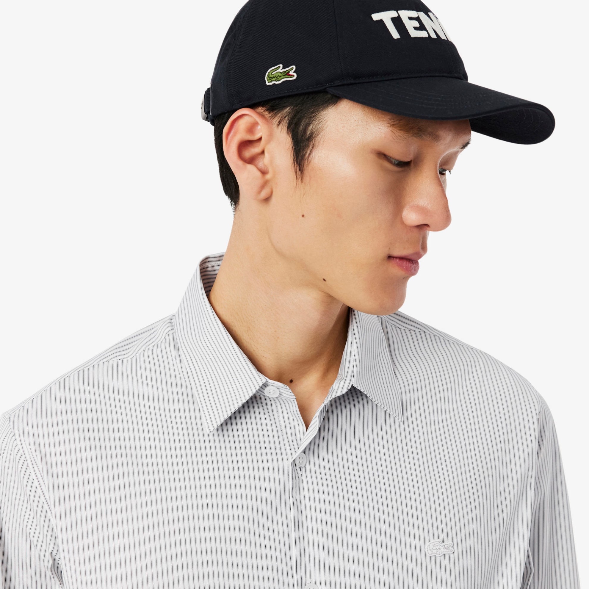 Εικόνα της Ανδρικό Stretch Poplin Ριγέ Πουκάμισο Slim Fit 