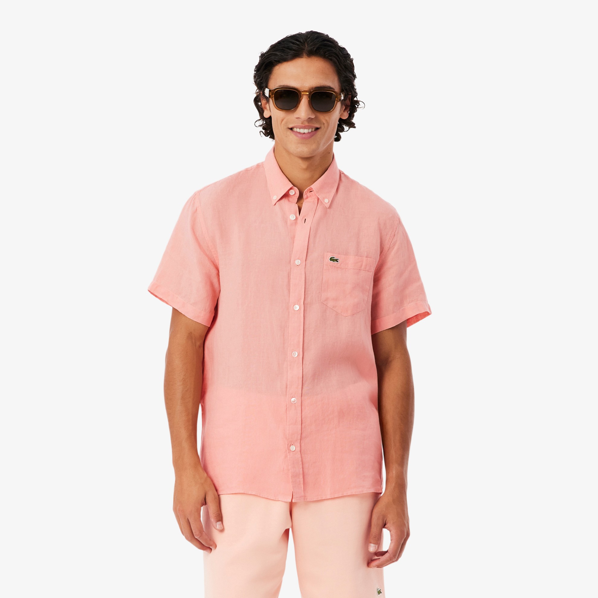 Εικόνα της Ανδρικό Κοντομάνικο Λινό Πουκάμισο