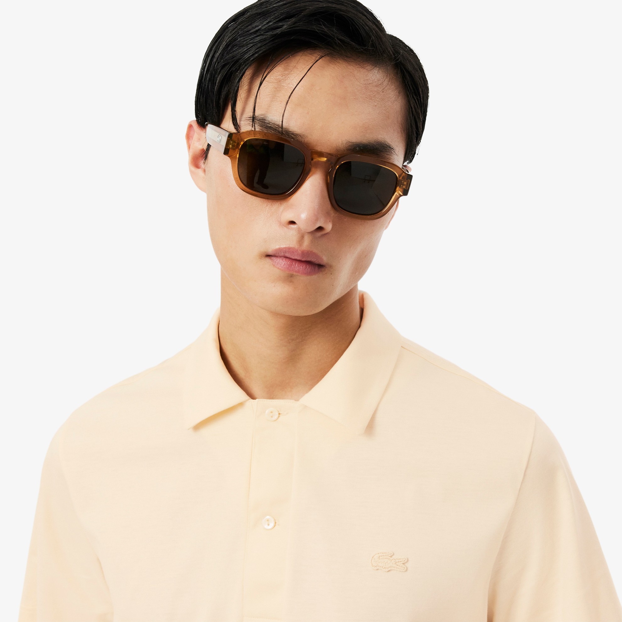 Εικόνα της Paris Open Neck Embroidered Polo Μπλούζα Classic Fit 