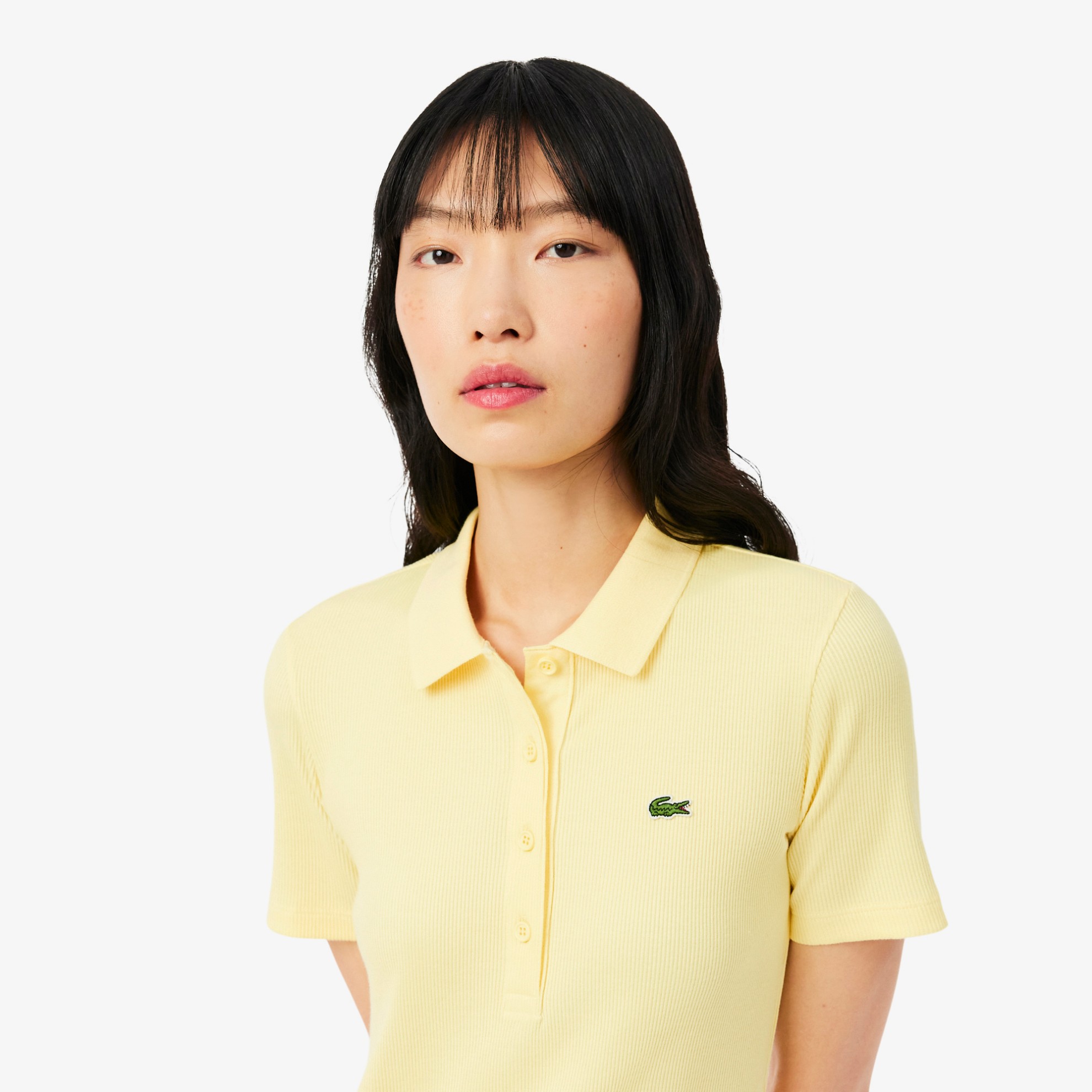 Εικόνα της Γυναικείο Μακρύ Ribbed Βαμβακερό Polo Φόρεμα