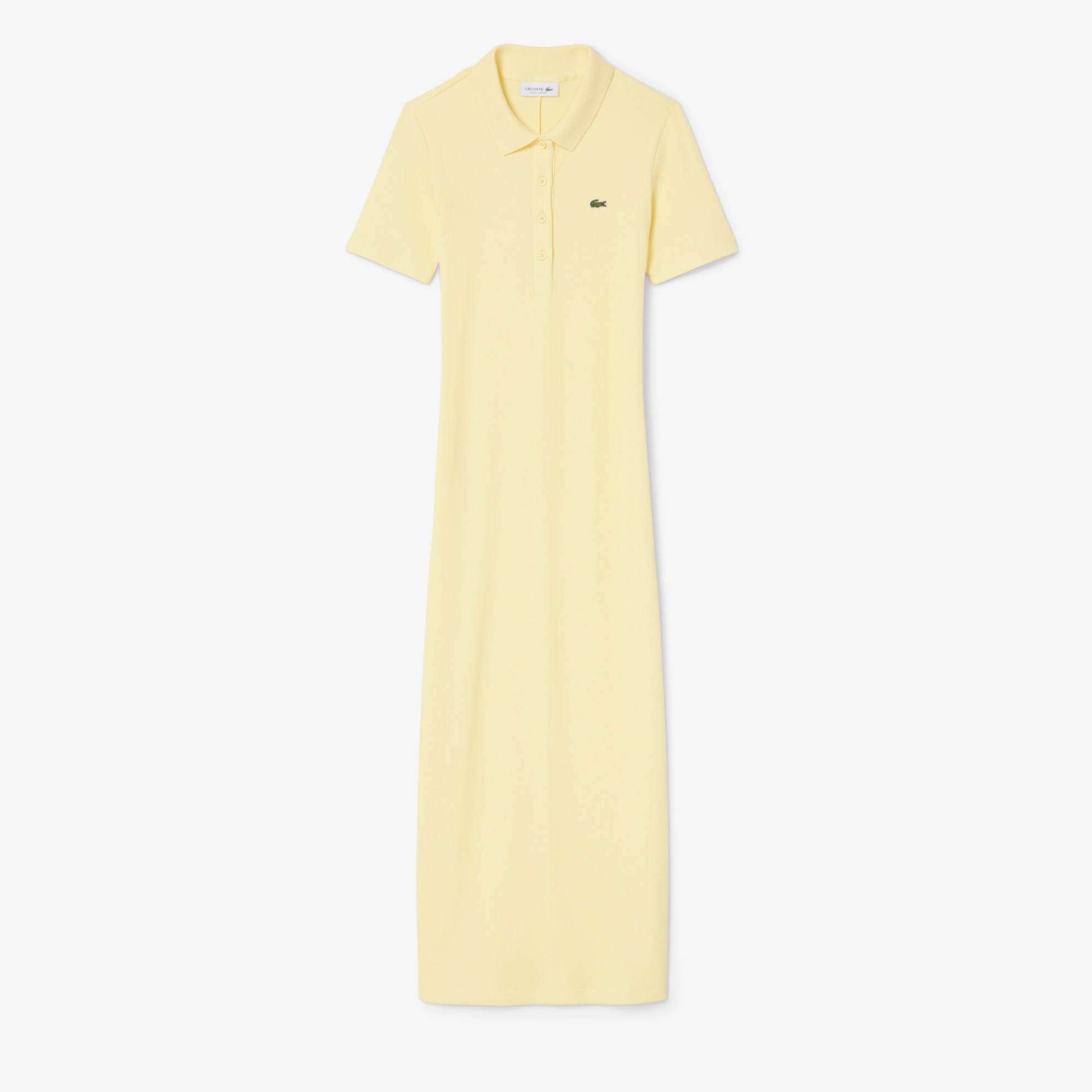 Εικόνα της Γυναικείο Μακρύ Ribbed Βαμβακερό Polo Φόρεμα