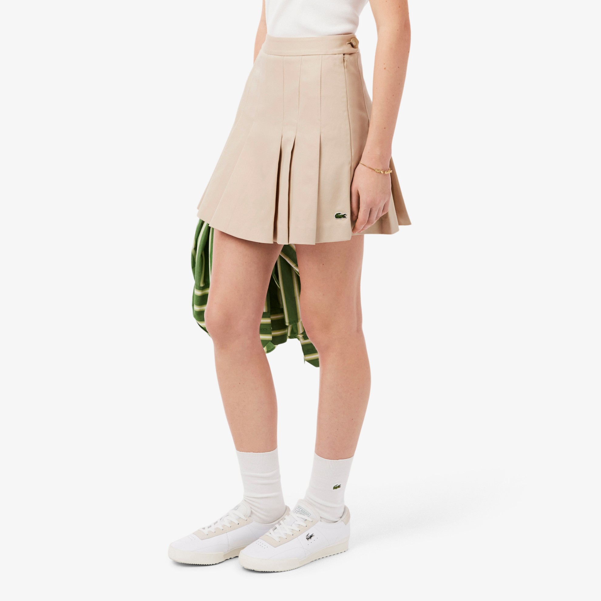 Εικόνα της Γυναικεία Κοντή Stretch Cotton Πλισέ Φούστα 