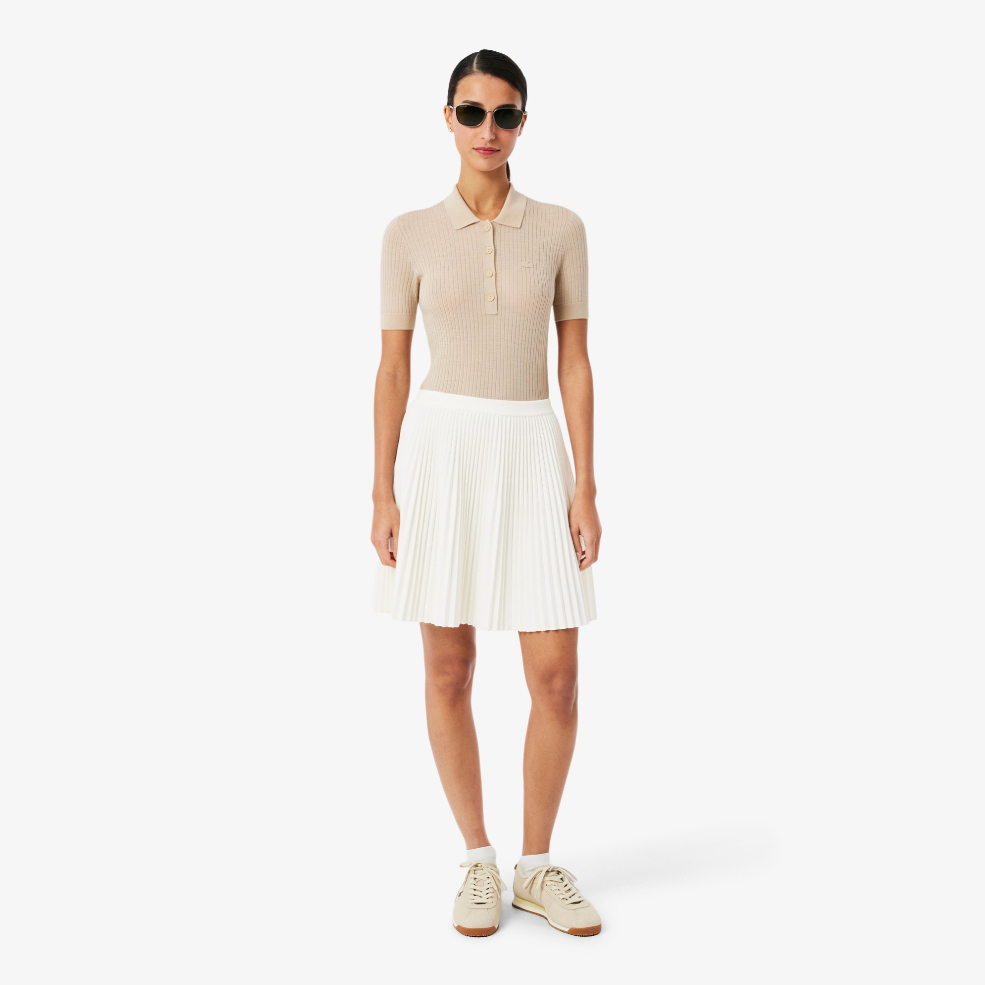 Εικόνα της Γυναικεία Κοντή Pleated Mesh Φούστα 