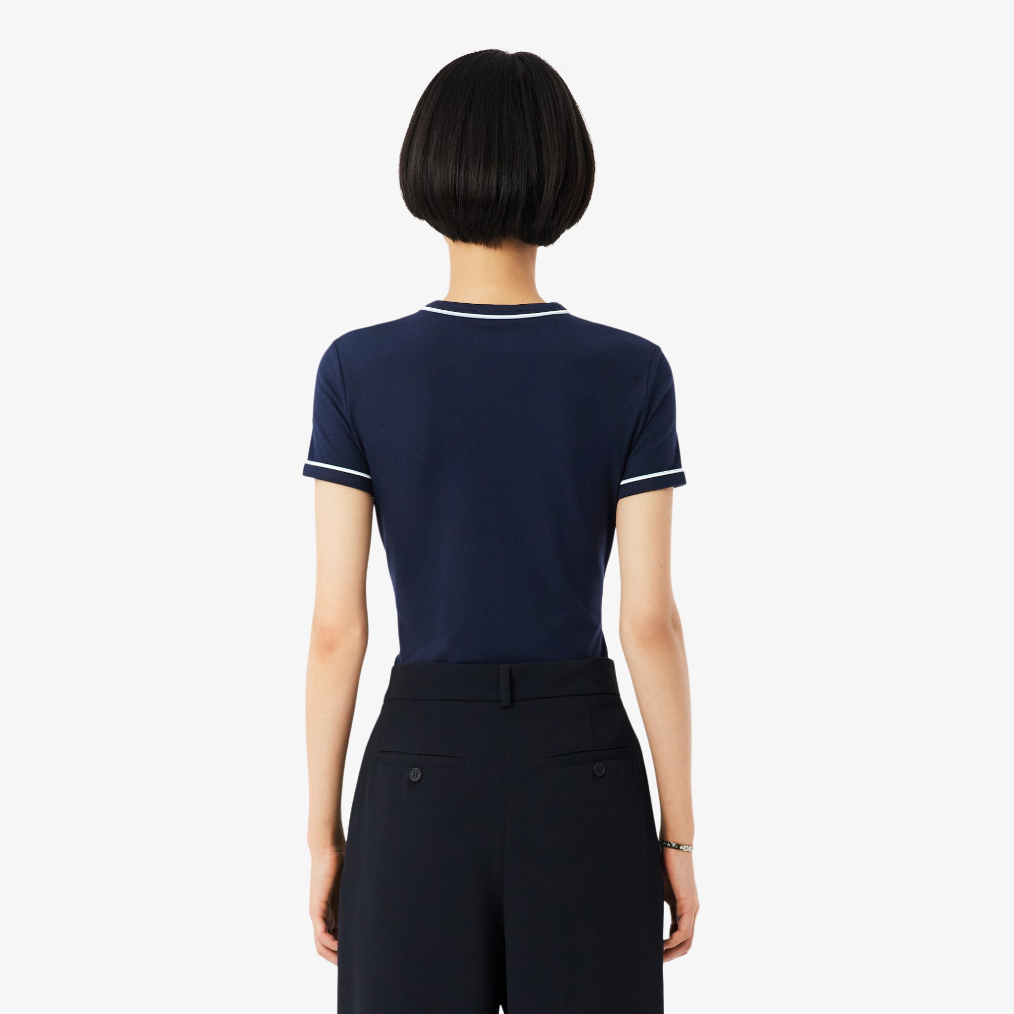 Εικόνα της Γυναικείο Contrasted Trims Jersey T-shirt 