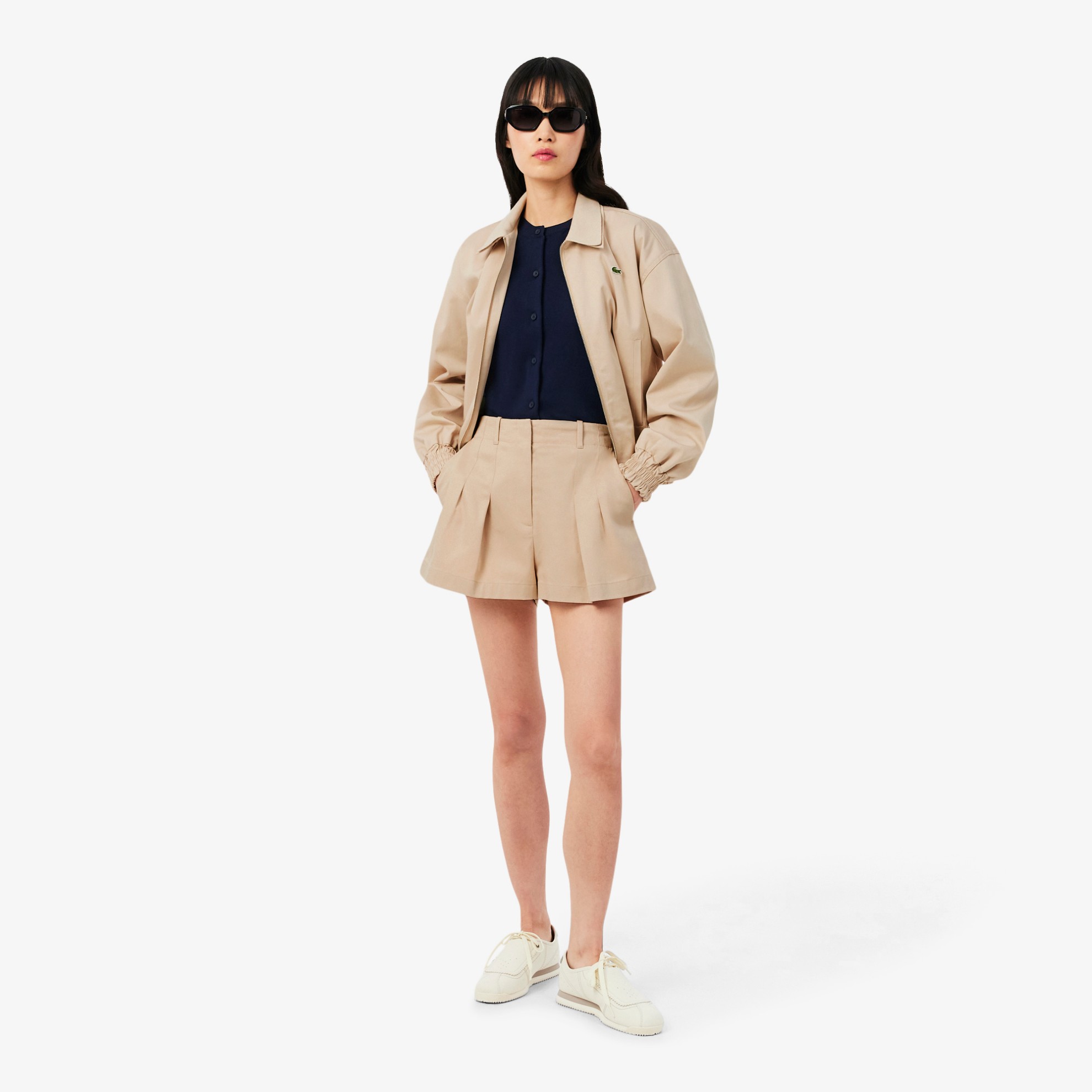 Εικόνα της Γυναικείο Pleated Gabardine Σορτς