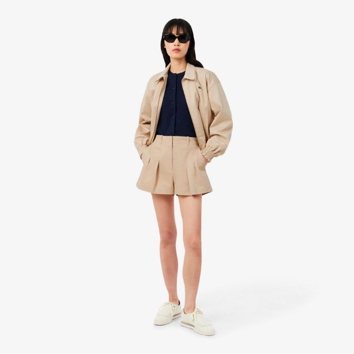 Εικόνα της Γυναικείο Pleated Gabardine Σορτς