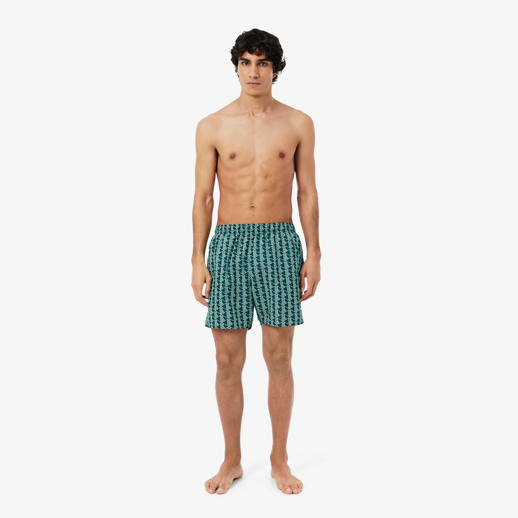 Εικόνα της Ανδρικό Mid Length Monogram Print Μαγιό