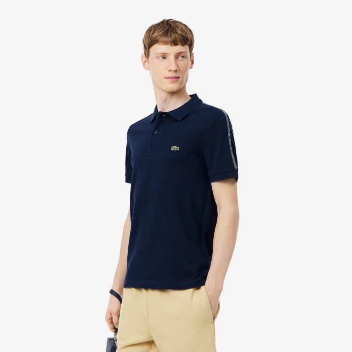 Εικόνα της Ανδρική Logo Stripe Polo Μπλούζα Regular Fit 