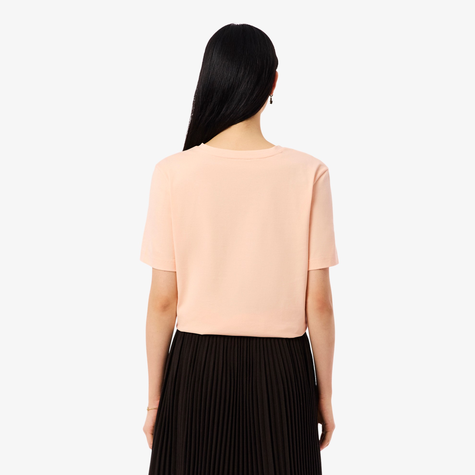 Εικόνα της Γυναικείο Soft Cotton Jersey V Neck T-shirt Relaxed Fit