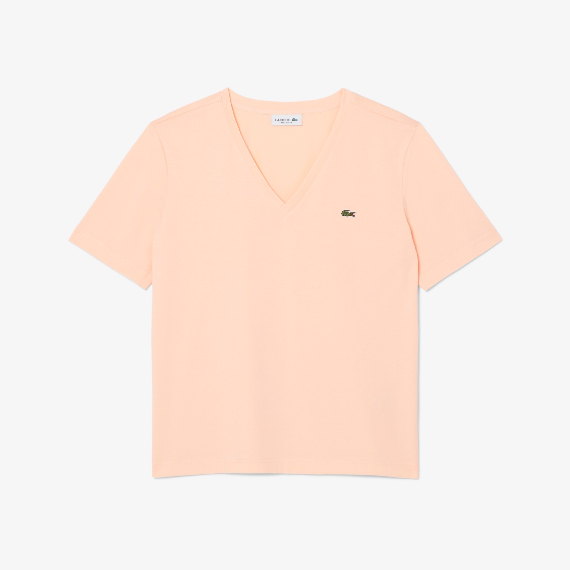 Εικόνα της Γυναικείο Soft Cotton Jersey V Neck T-shirt Relaxed Fit