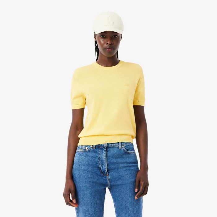 Εικόνα της Γυναικείο Κοντομάνικο 3D Knit Πουλόβερ 