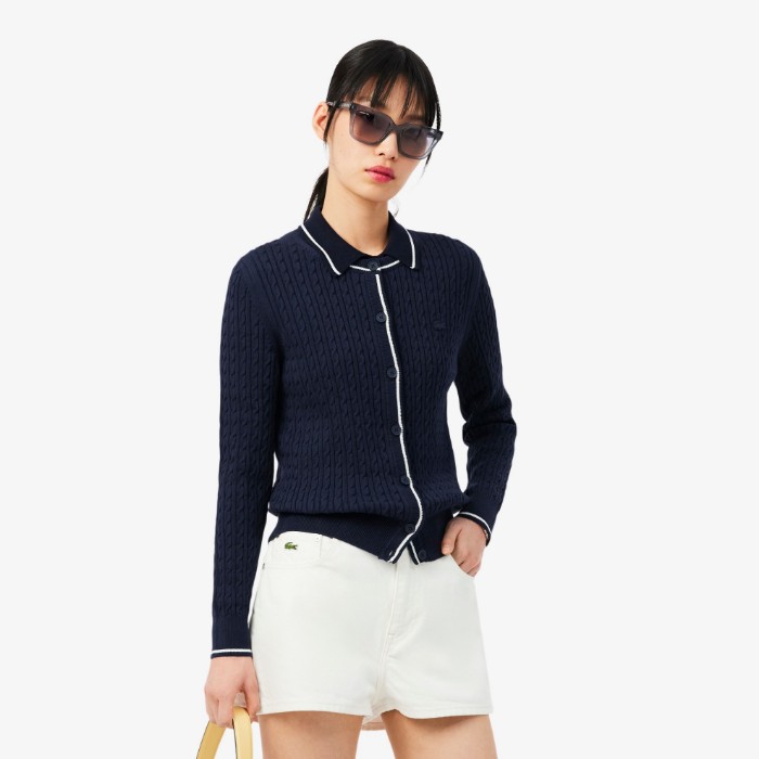 Εικόνα της Γυναικείο Striped Cable Knit Cardigan