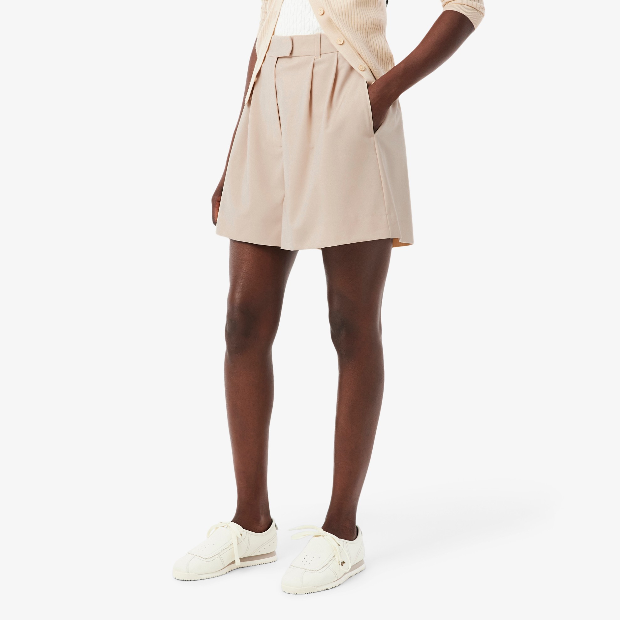 Εικόνα της Γυναικεία Oversized Wool Blend Pleated Bermuda 