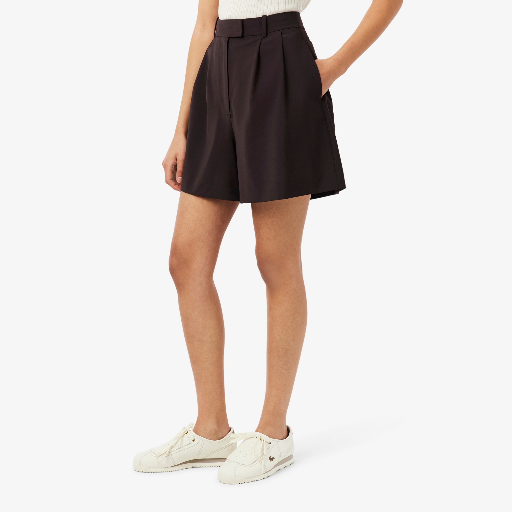 Εικόνα της Γυναικεία Oversized Wool Blend Pleated Bermuda 