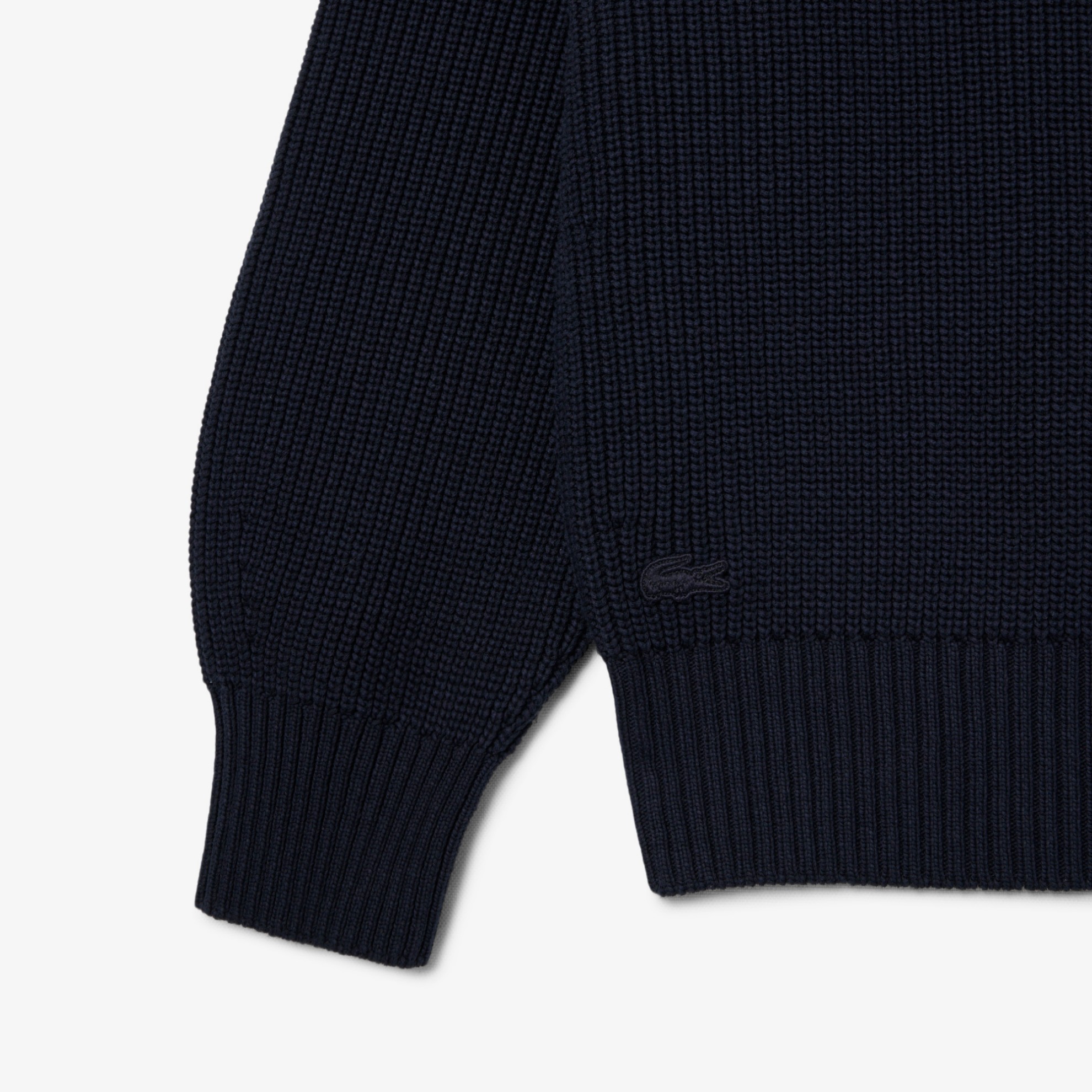 Εικόνα της Ανδρικό Badge Accent Pearl Rib Polo Collar Πουλόβερ