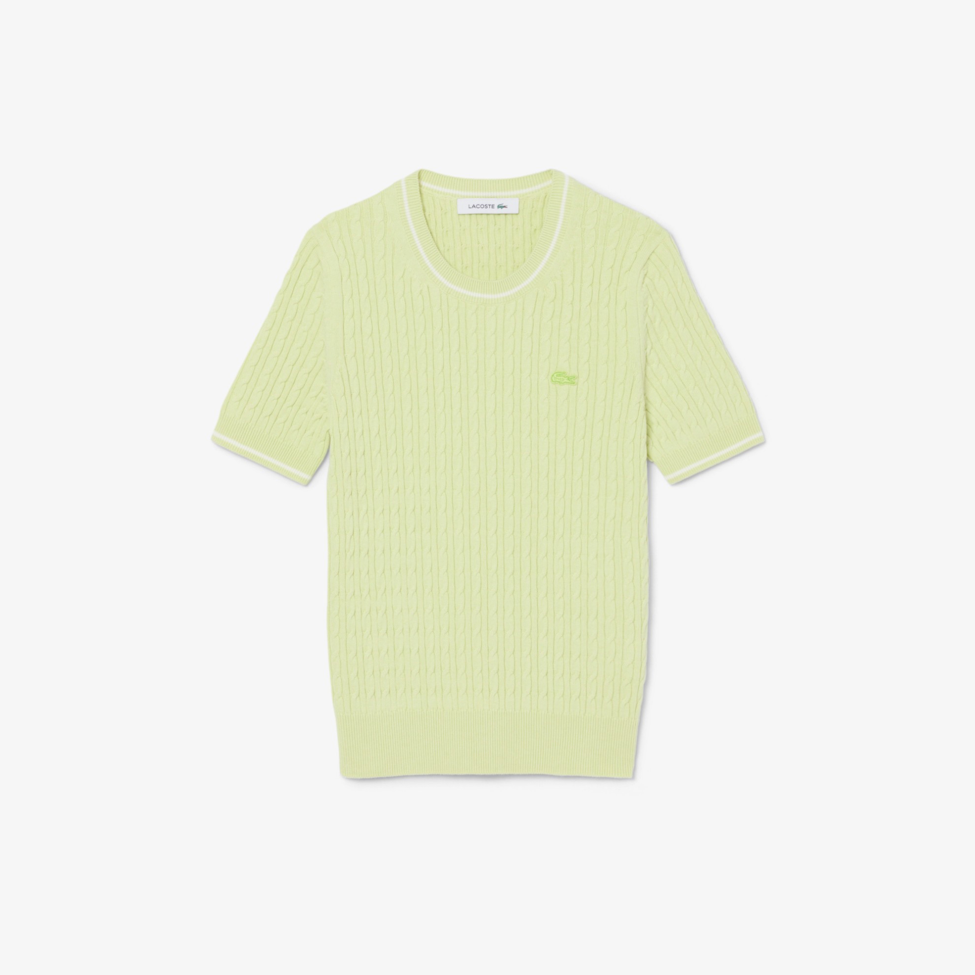 Εικόνα της Γυναικείο Κοντομάνικο Cable Knit Πουλόβερ 