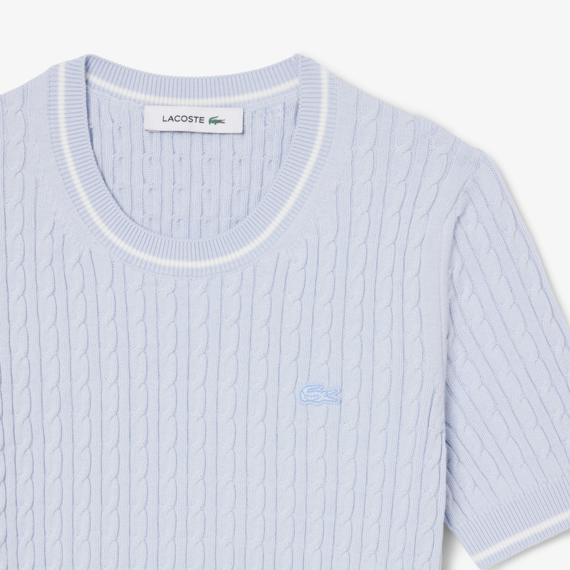 Εικόνα της Γυναικείο Κοντομάνικο Cable Knit Πουλόβερ 