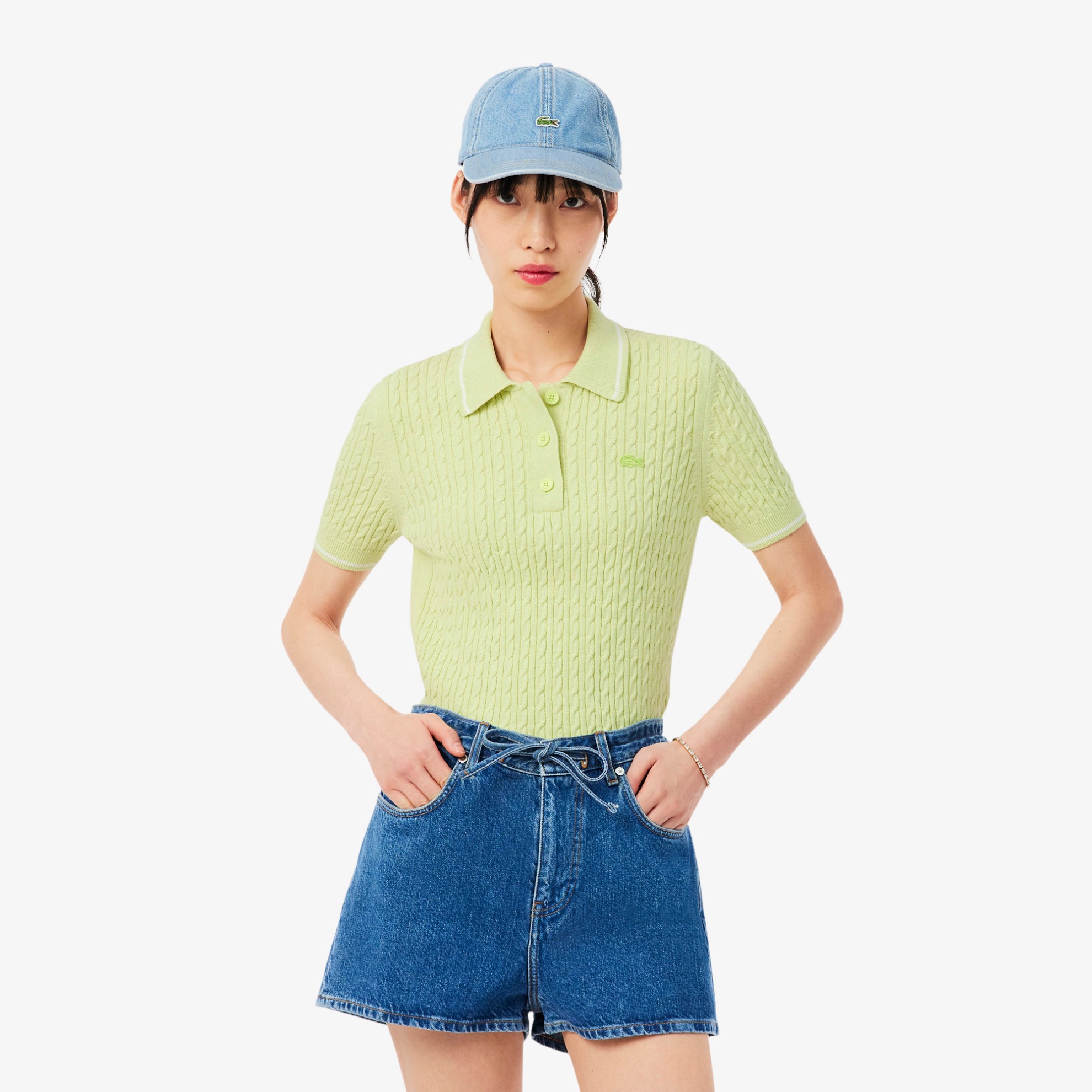 Εικόνα της Γυναικείο Ριγέ Polo Collar Πλεκτό Πουλόβερ