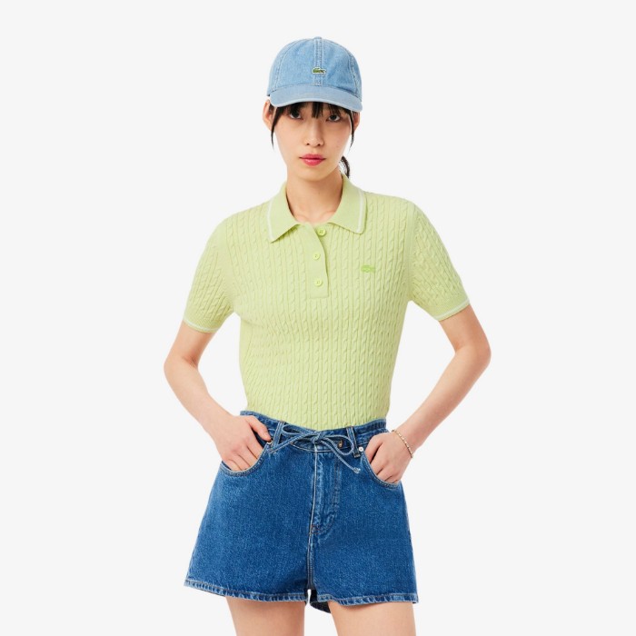 Εικόνα της Γυναικείο Ριγέ Polo Collar Πλεκτό Πουλόβερ