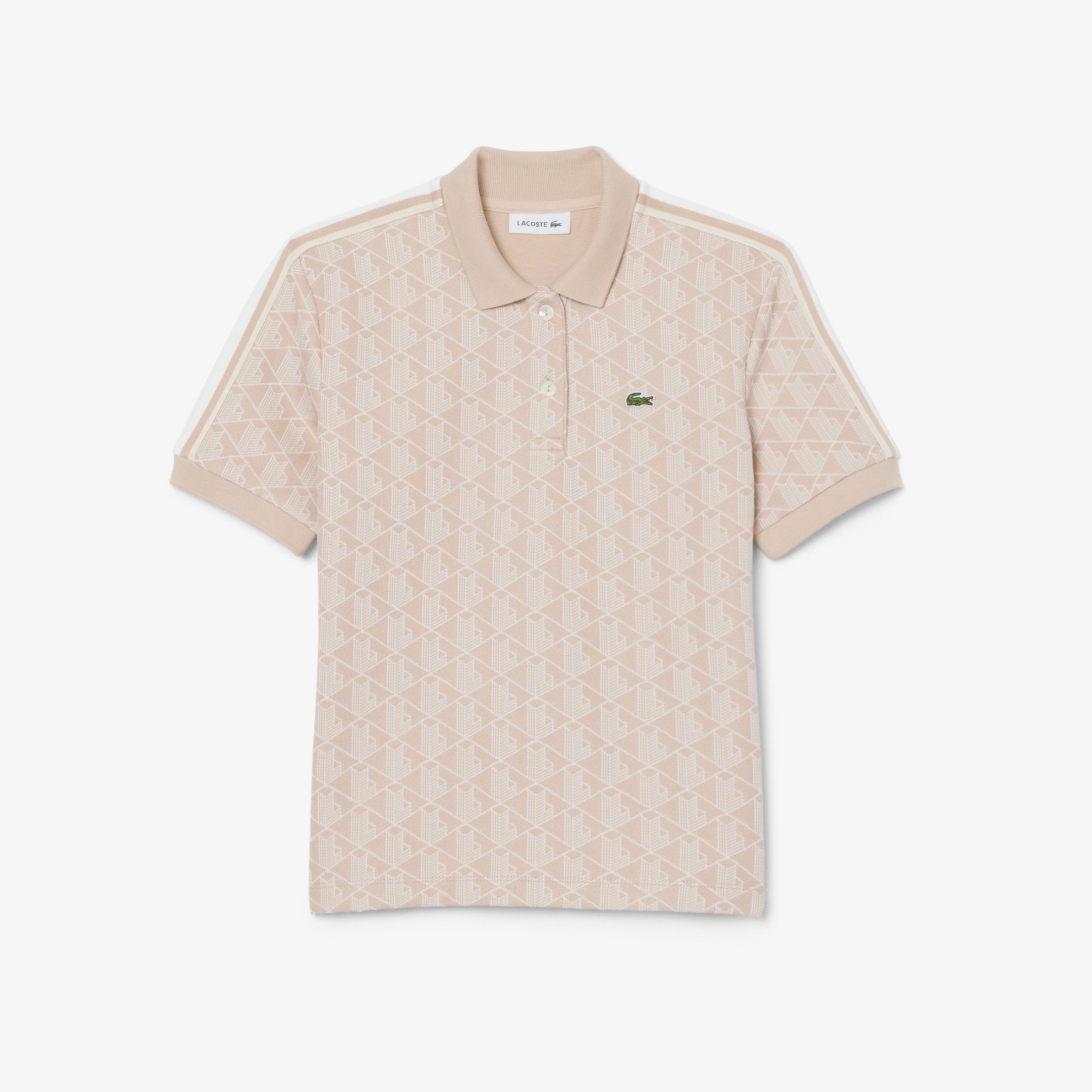 Εικόνα της Γυναικείο Monogram Jacquard Polo Μπλούζα Slim Fit 