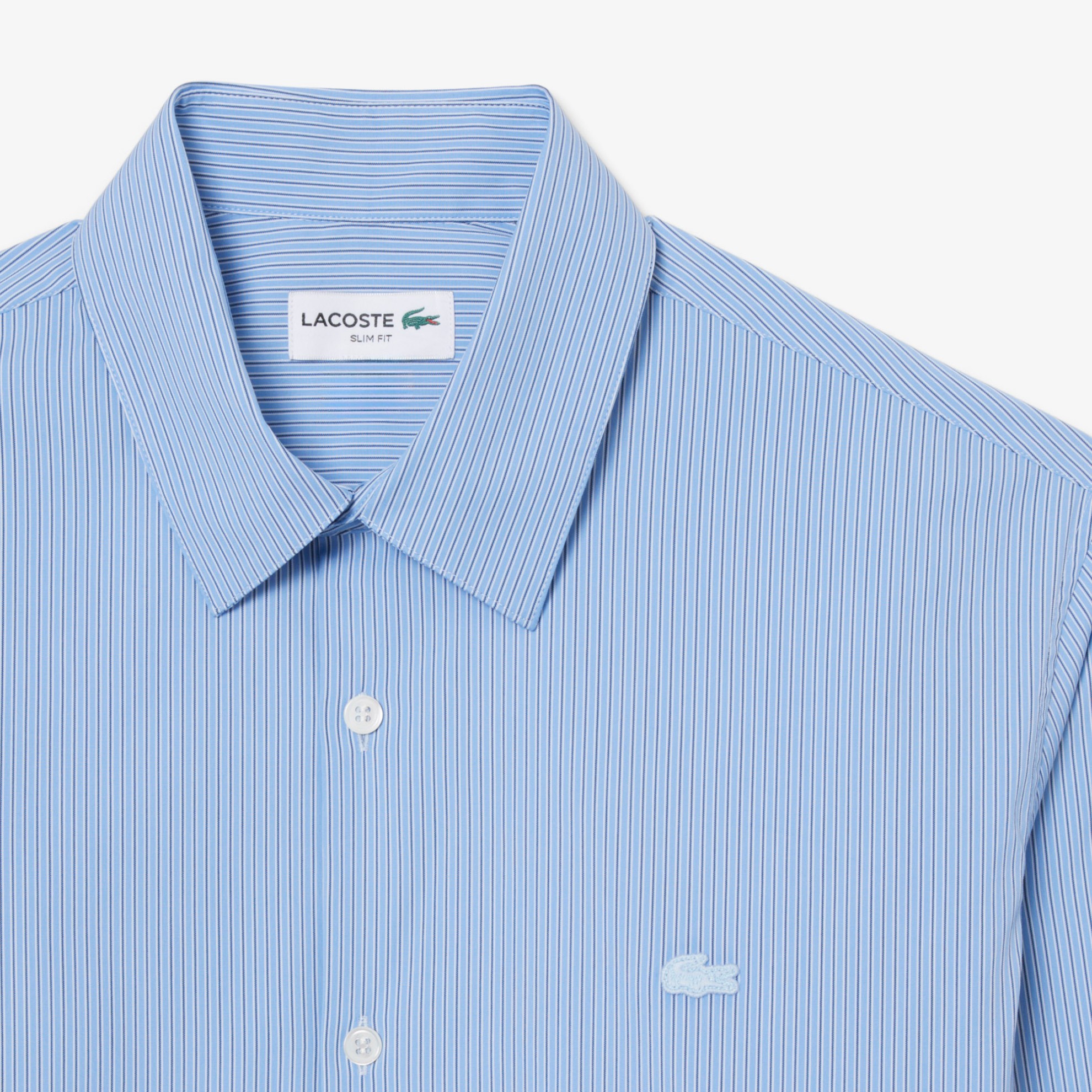 Εικόνα της Ανδρικό Stretch Poplin Ριγέ Πουκάμισο Slim Fit 