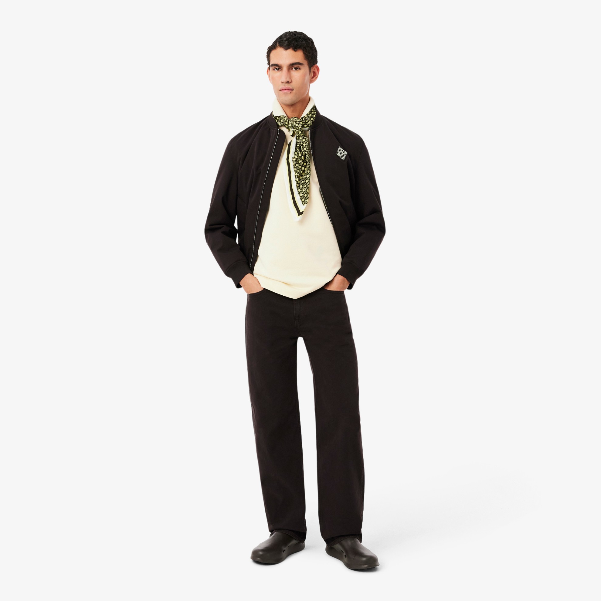 Εικόνα της Badge Accent Fleece Polo Μπλούζα Loose Fit 