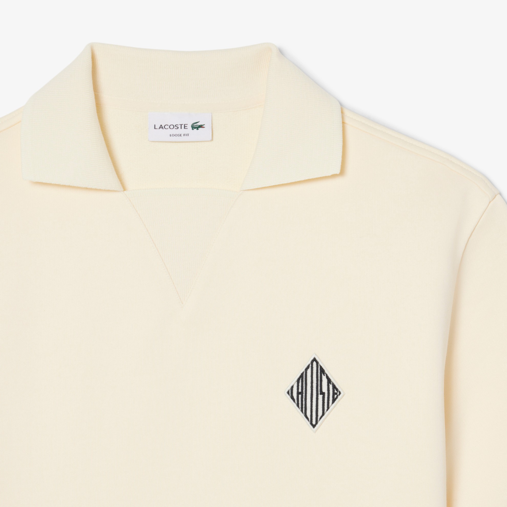 Εικόνα της Badge Accent Fleece Polo Μπλούζα Loose Fit 