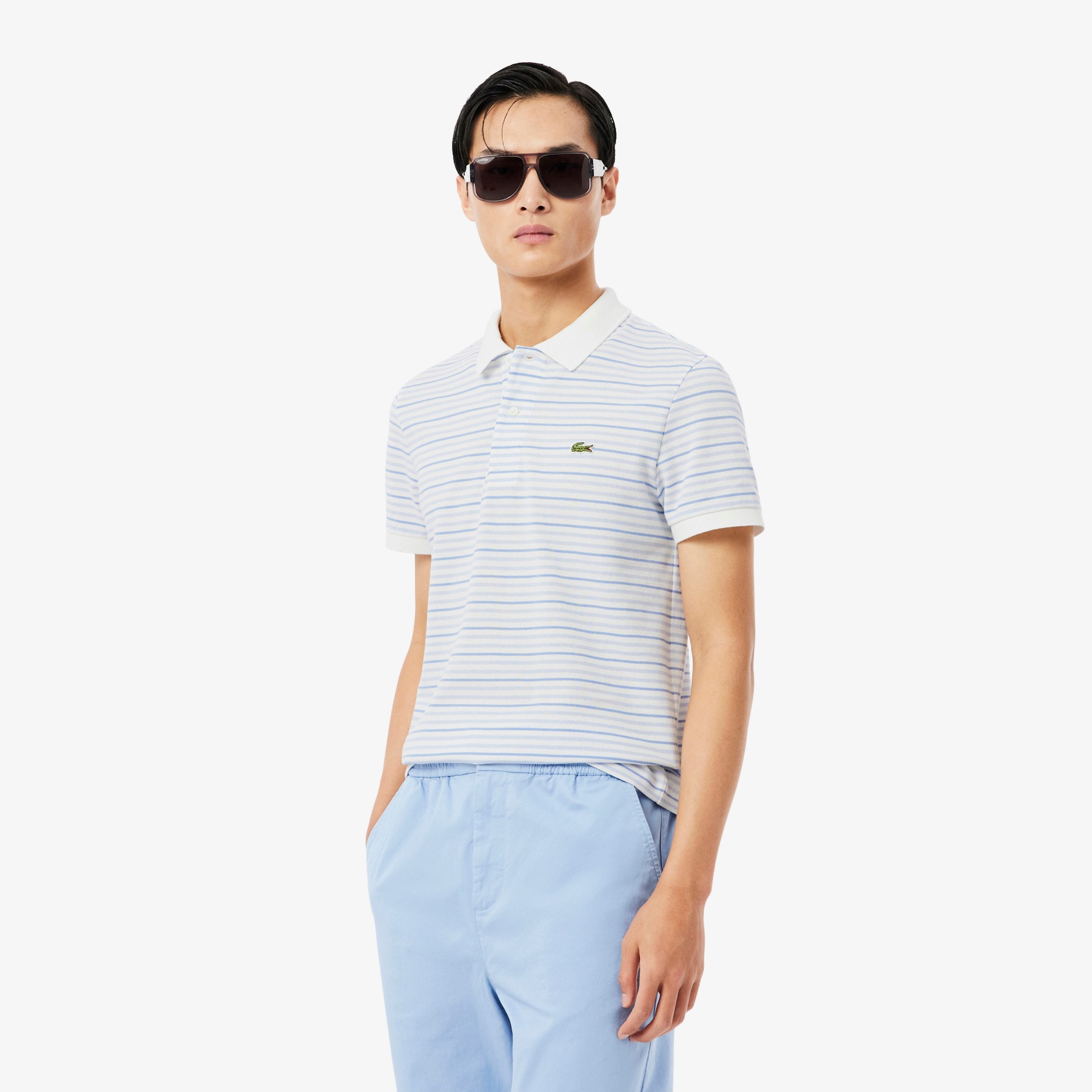 Εικόνα της Ανδρική Petit Piqué Ριγέ Polo Μπλούζα Classic Fit 