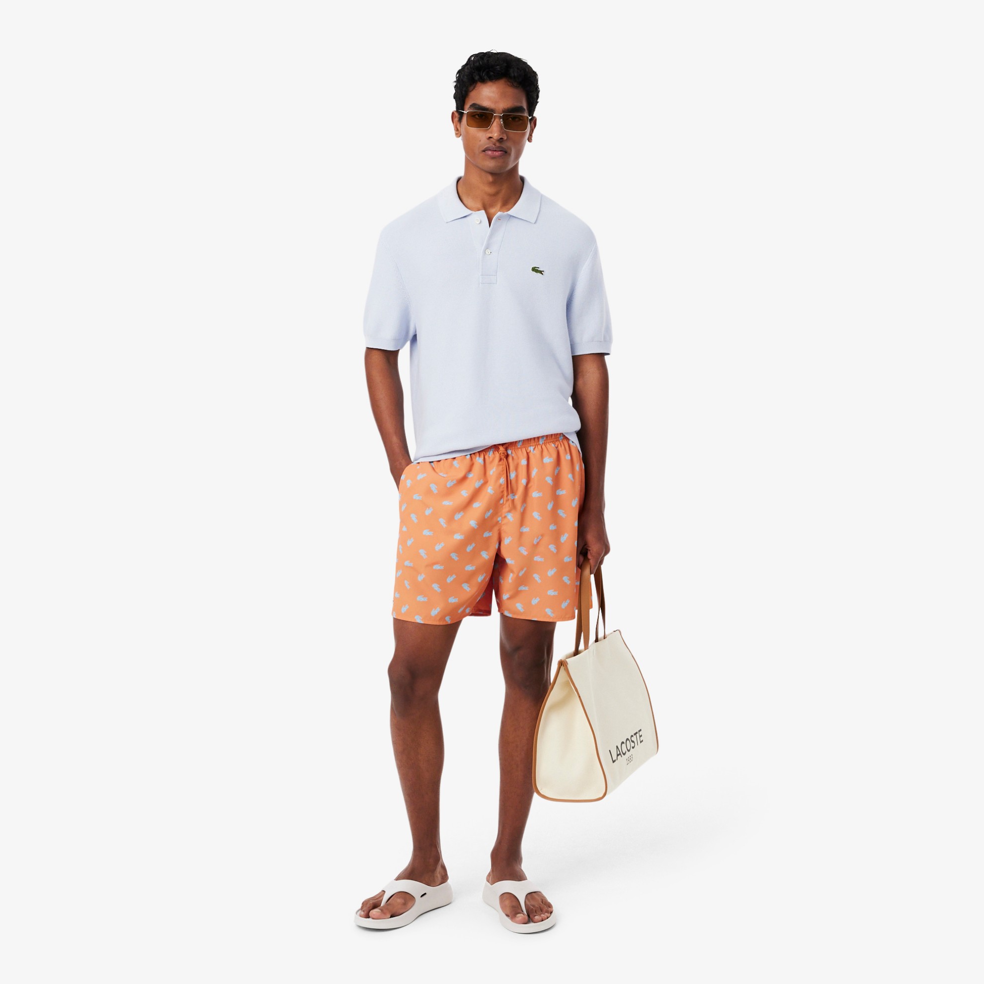 Εικόνα της Ανδρικό Mid Length Crocodile Print Swim Μαγιό