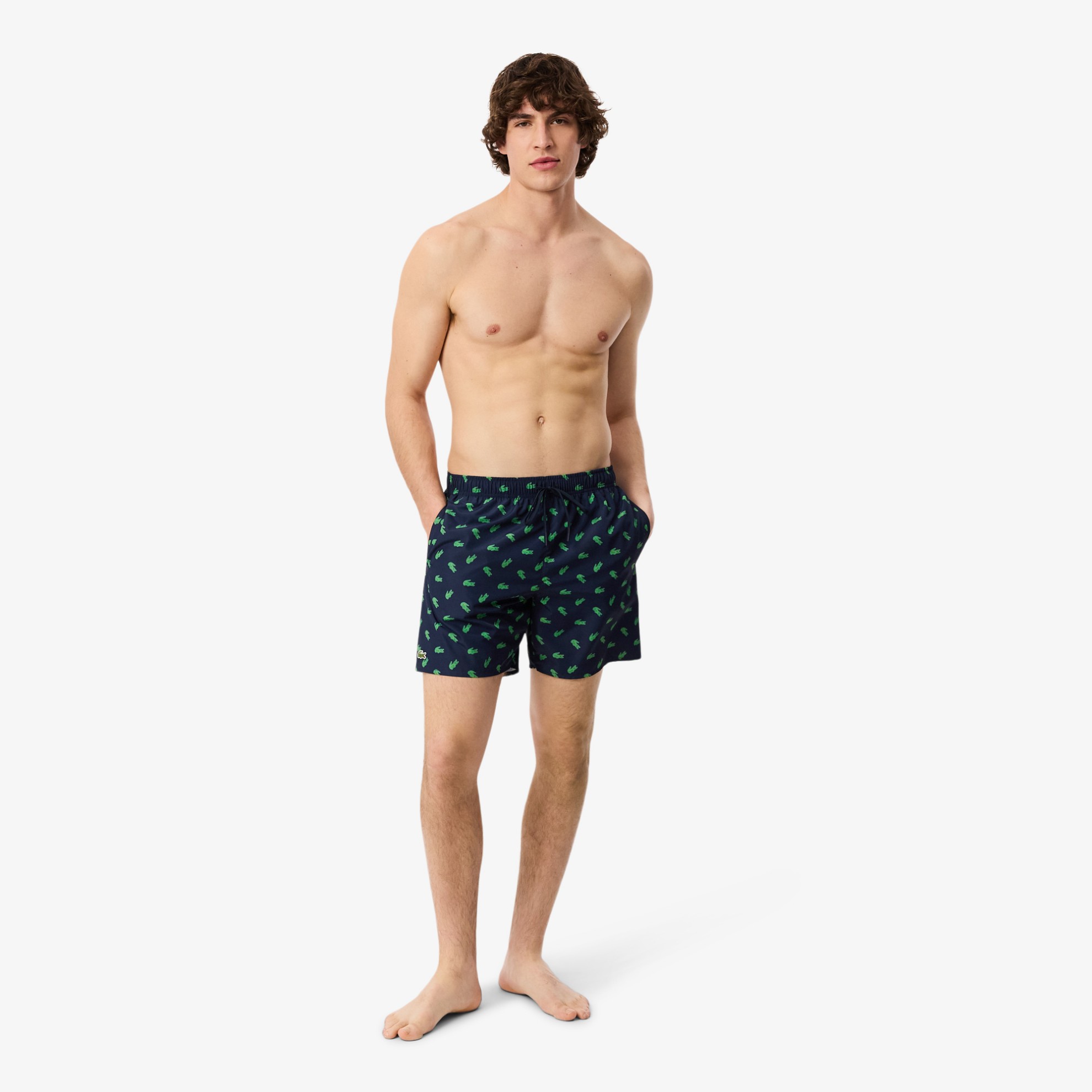 Εικόνα της Ανδρικό Mid Length Crocodile Print Swim Μαγιό