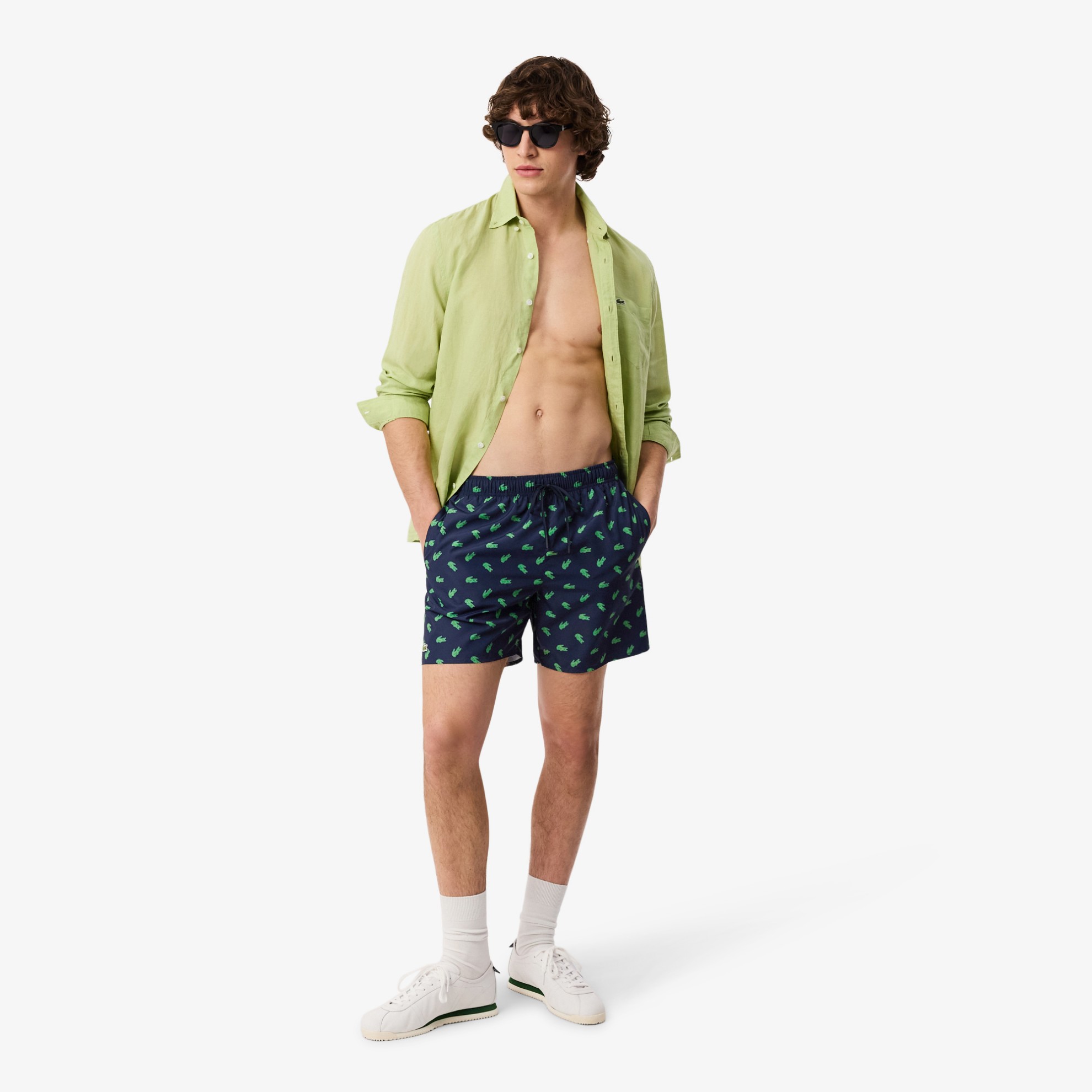 Εικόνα της Ανδρικό Mid Length Crocodile Print Swim Μαγιό