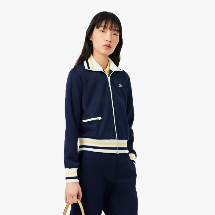 Εικόνα της Γυναικείο Zipped Stripe Accent Φούτερ 