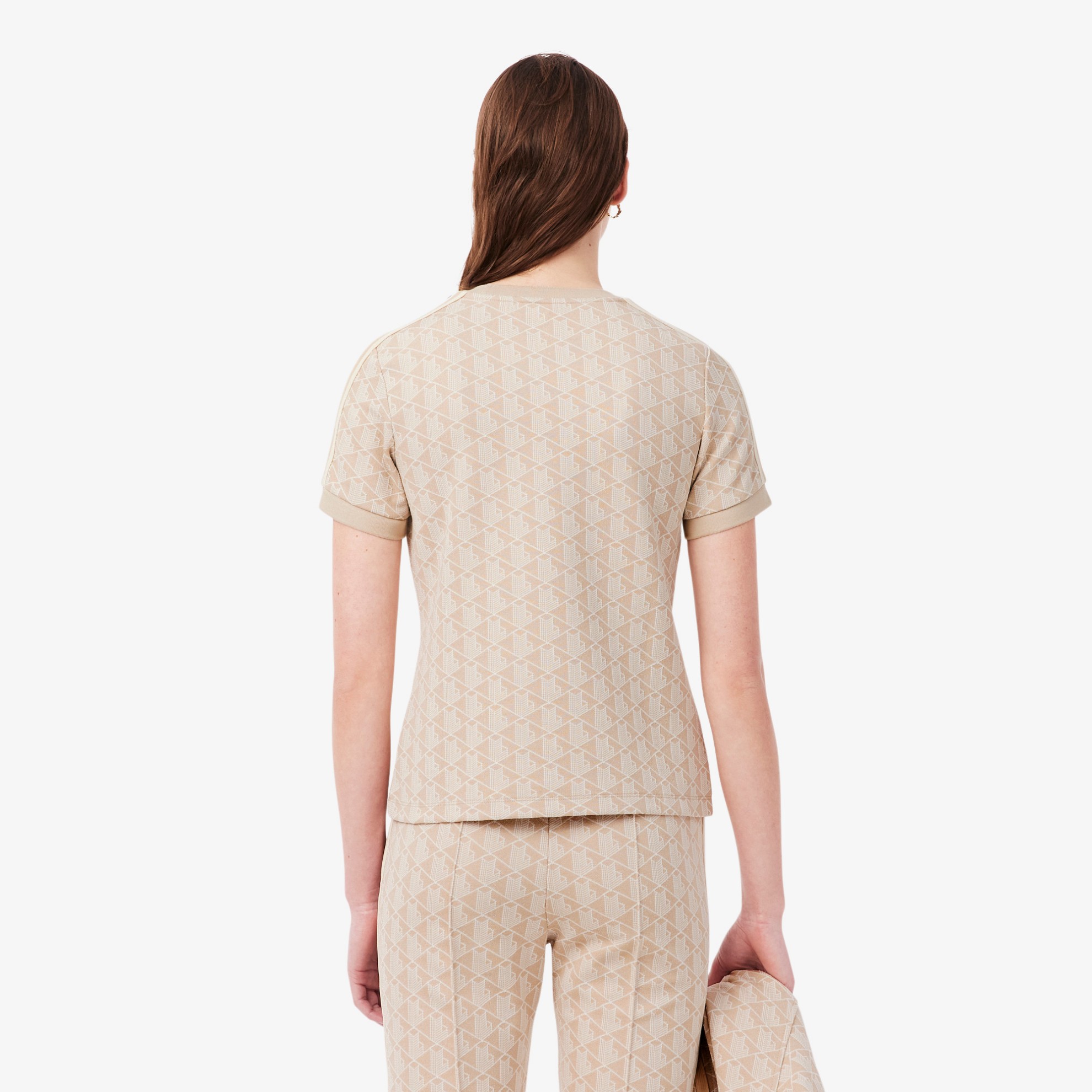 Εικόνα της Γυναικείο Monogram Jacquard T-shirt Slim Fit