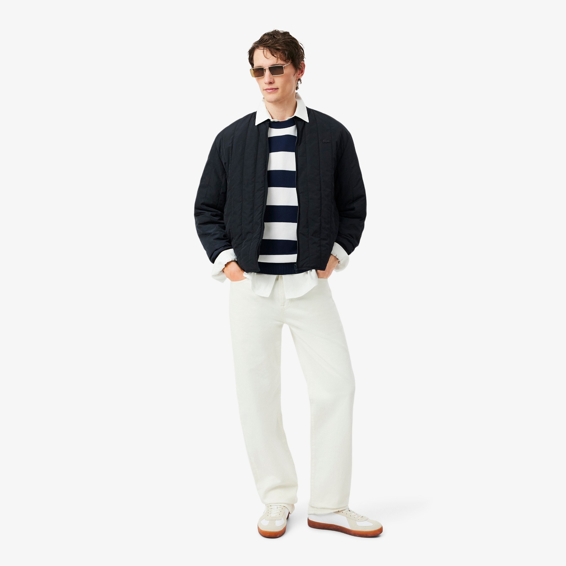 Εικόνα της Ριγέ Cotton Crew Neck Sailor Πουλόβερ 