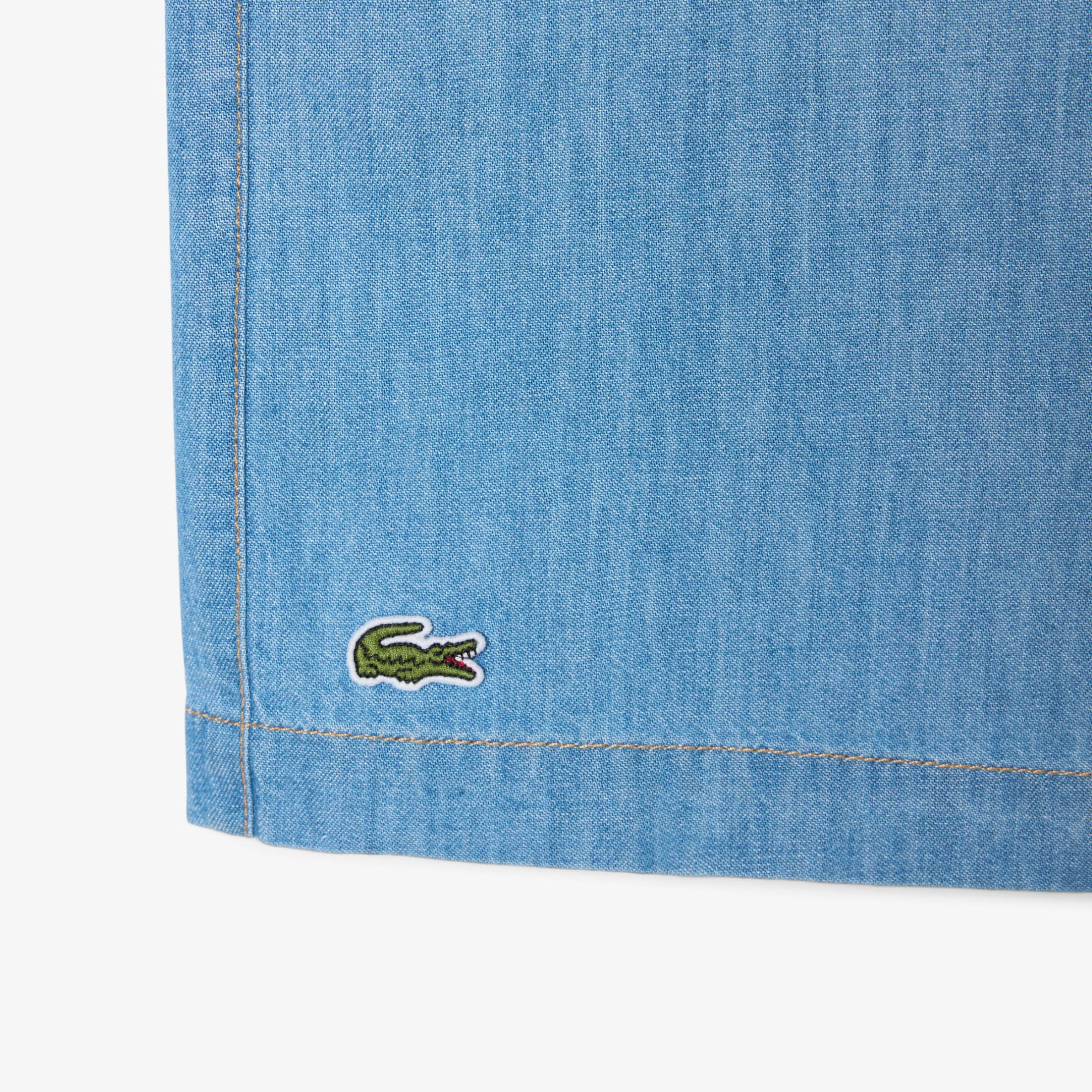 Εικόνα της Ανδρικό Open Neck Denim Πουκάμισο Relaxed Fit 