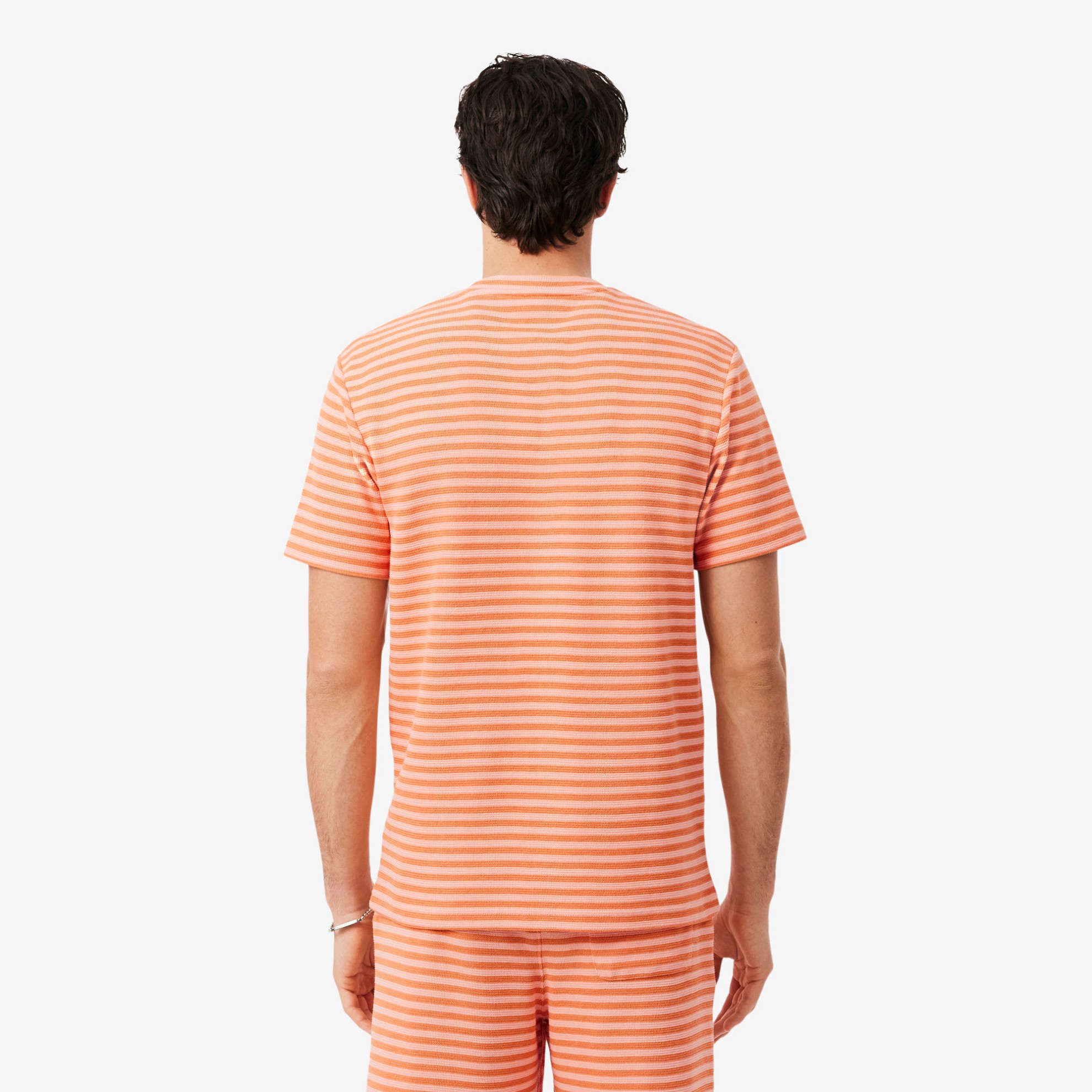 Εικόνα της Ανδρικό Textured Ριγέ Cotton T-Shirt