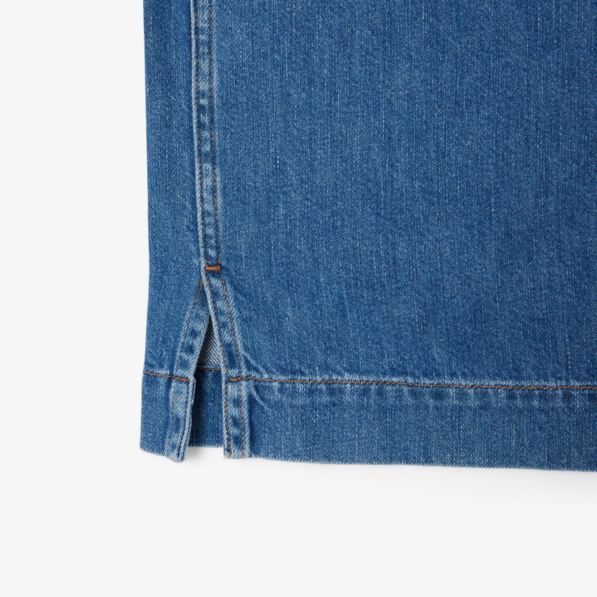 Εικόνα της Γυναικεία Oversized Lightweight Denim Polo Μπλούζα