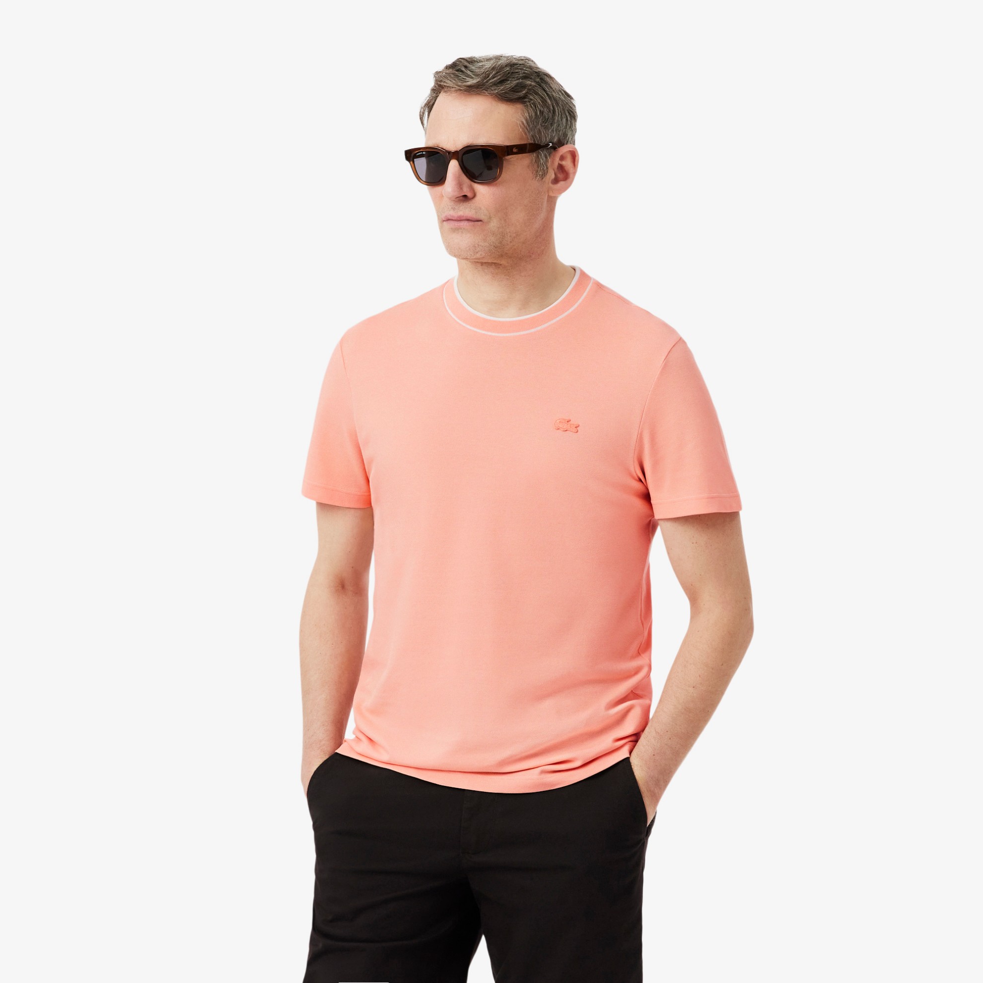 Εικόνα της Ανδρικό Stretch Piqué Stripe Collar T-Shirt