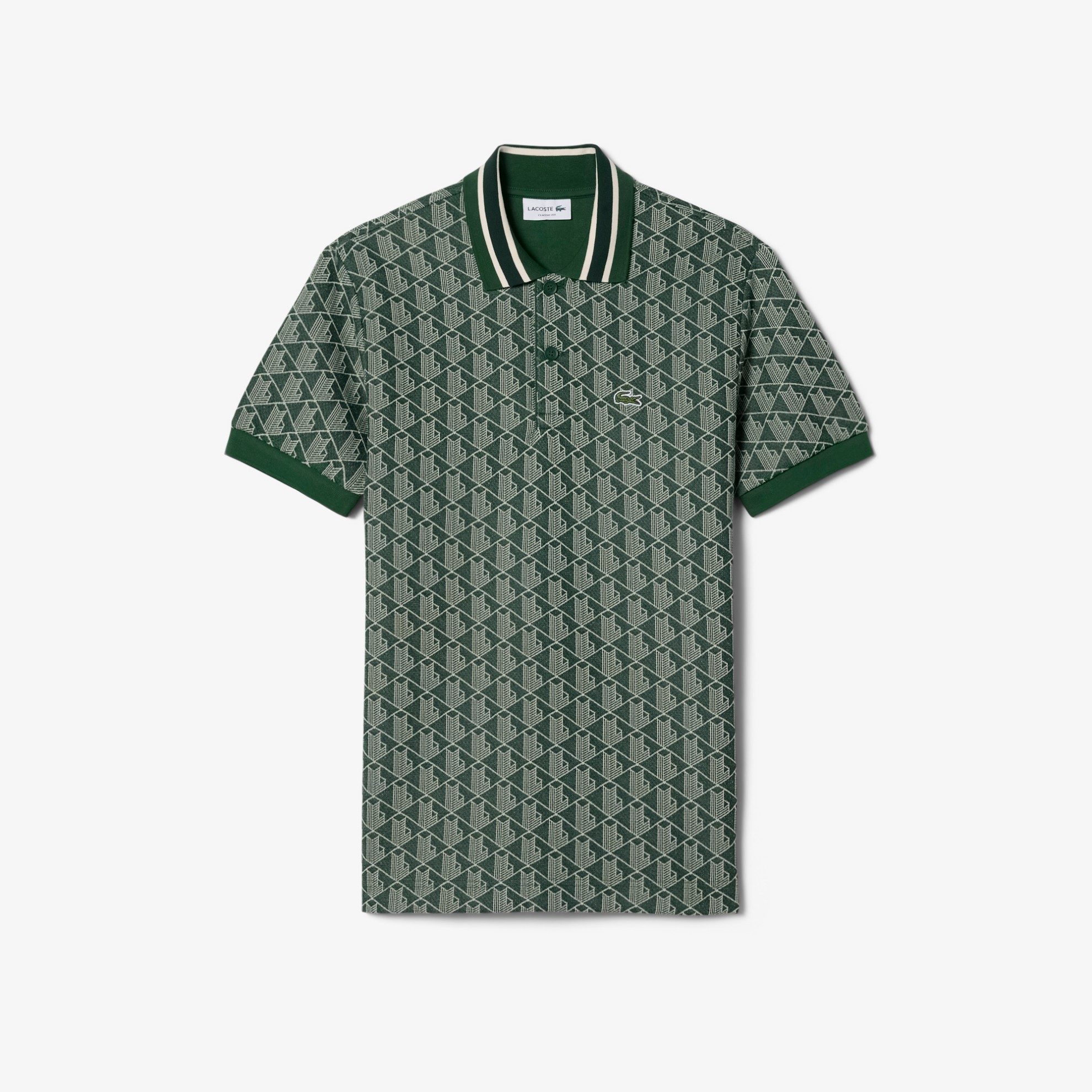 Εικόνα της Ανδρική Contrast Collar Monogram Motif Polo Μπλούζα Classic Fit