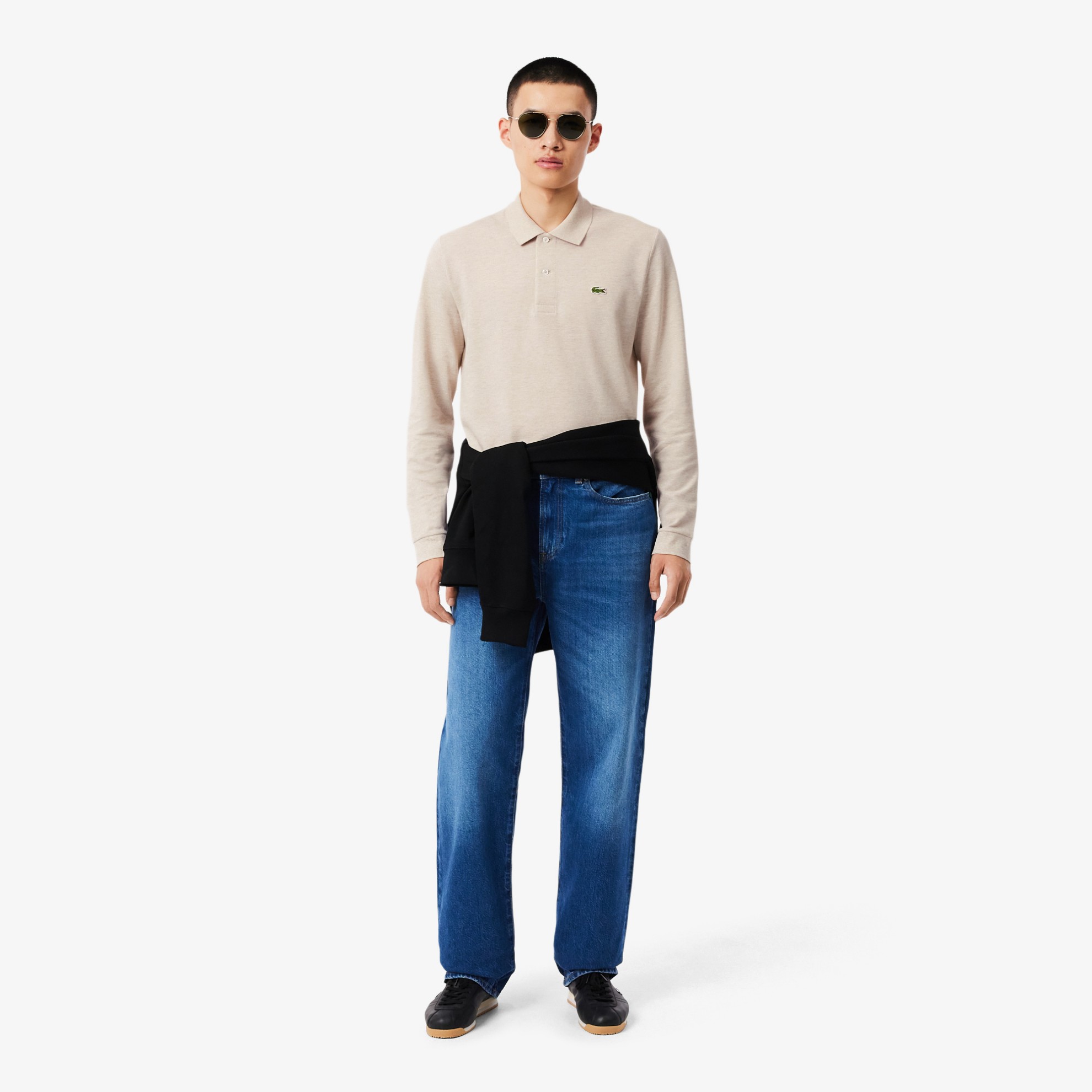 Εικόνα της Original L.12.12 Heathered Cotton Μακρυμάνικη Polo Μπλούζα
