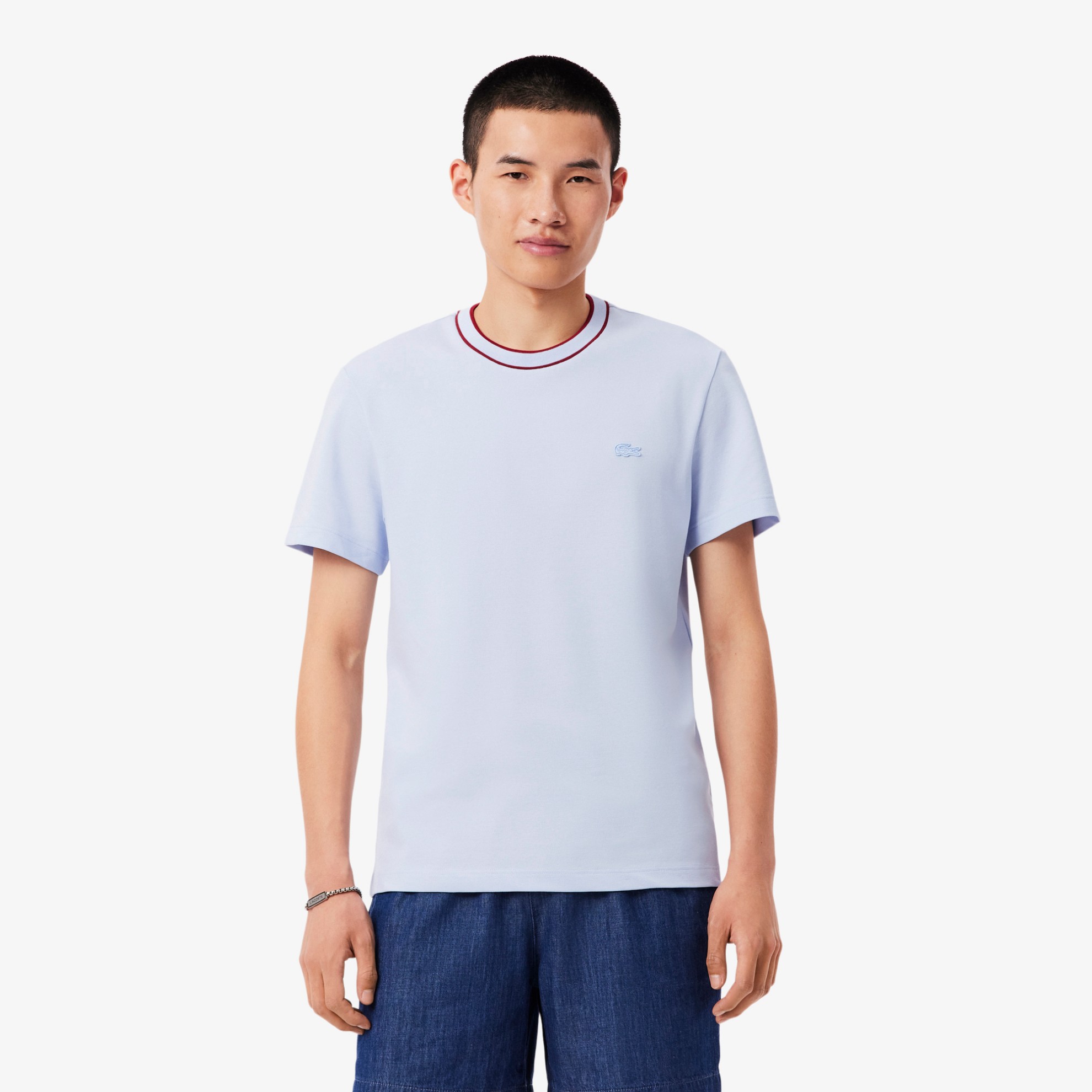 Εικόνα της Ανδρικό Stretch Piqué Stripe Collar T-Shirt