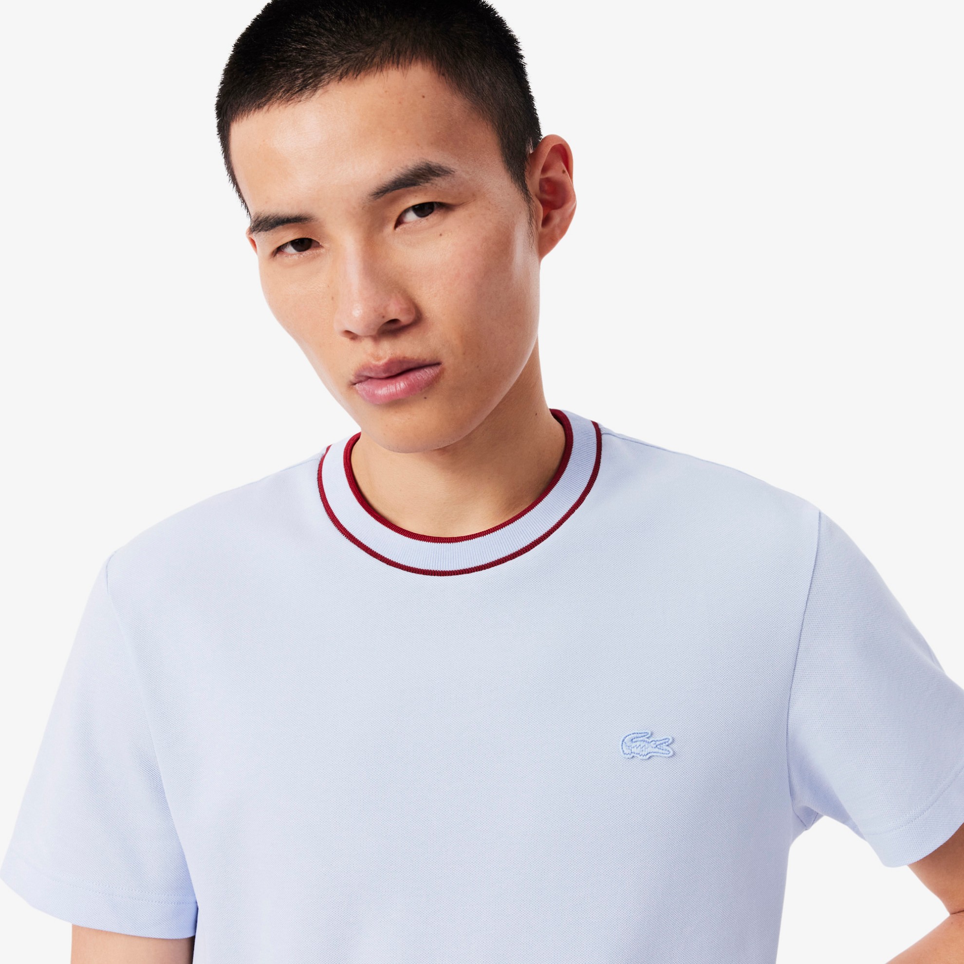 Εικόνα της Ανδρικό Stretch Piqué Stripe Collar T-Shirt