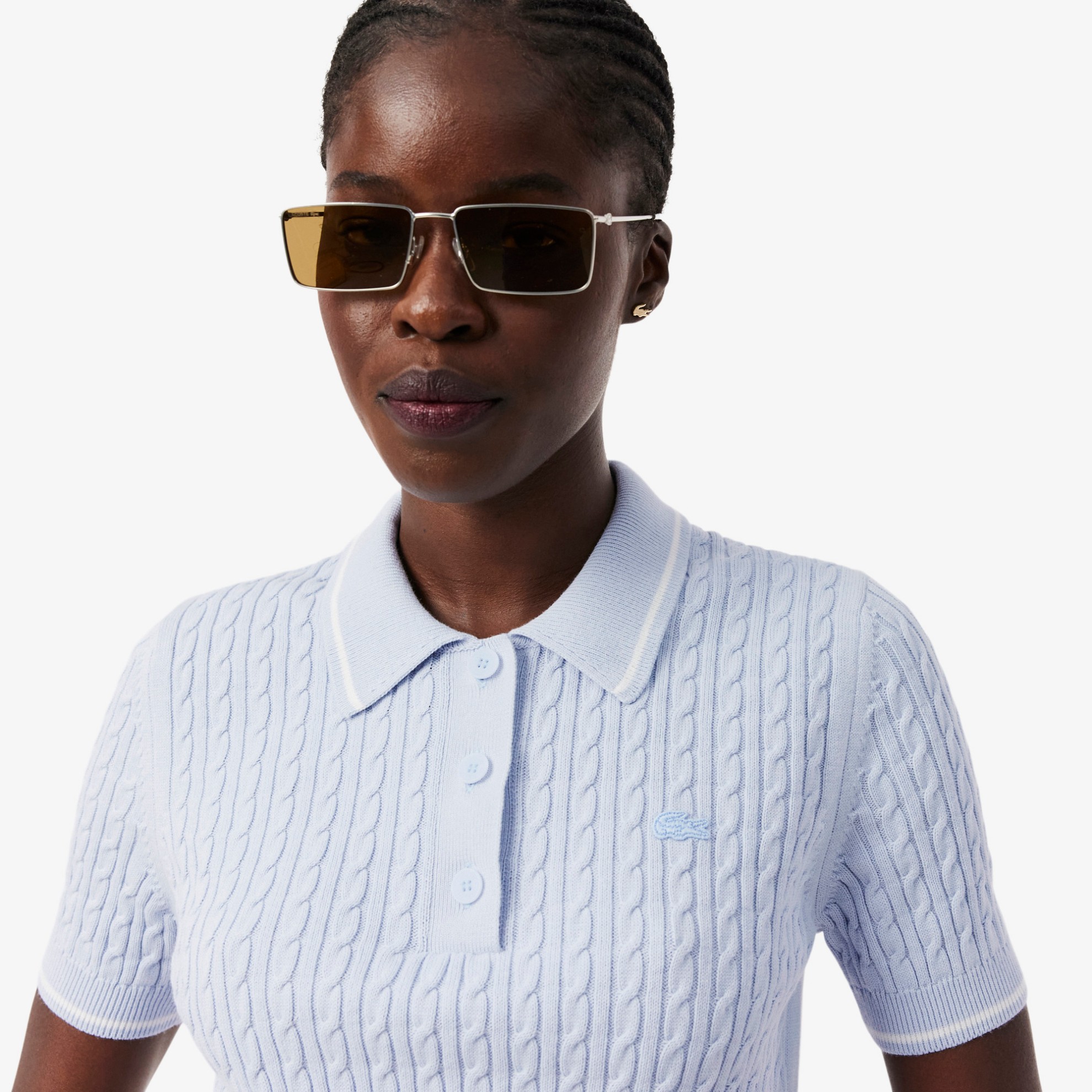 Εικόνα της Γυναικείο Ριγέ Polo Collar Πλεκτό Πουλόβερ