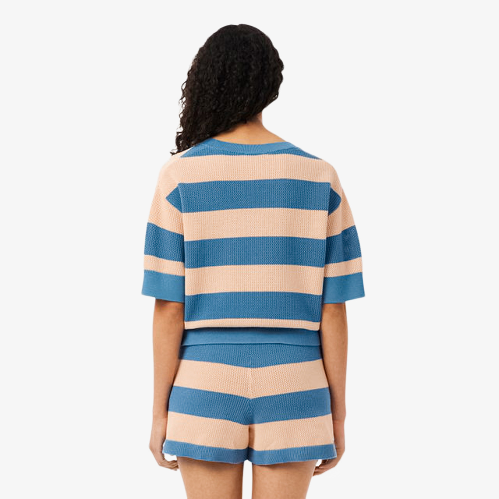 Εικόνα της Γυναικείο Mesh Knit Ριγέ T-shirt