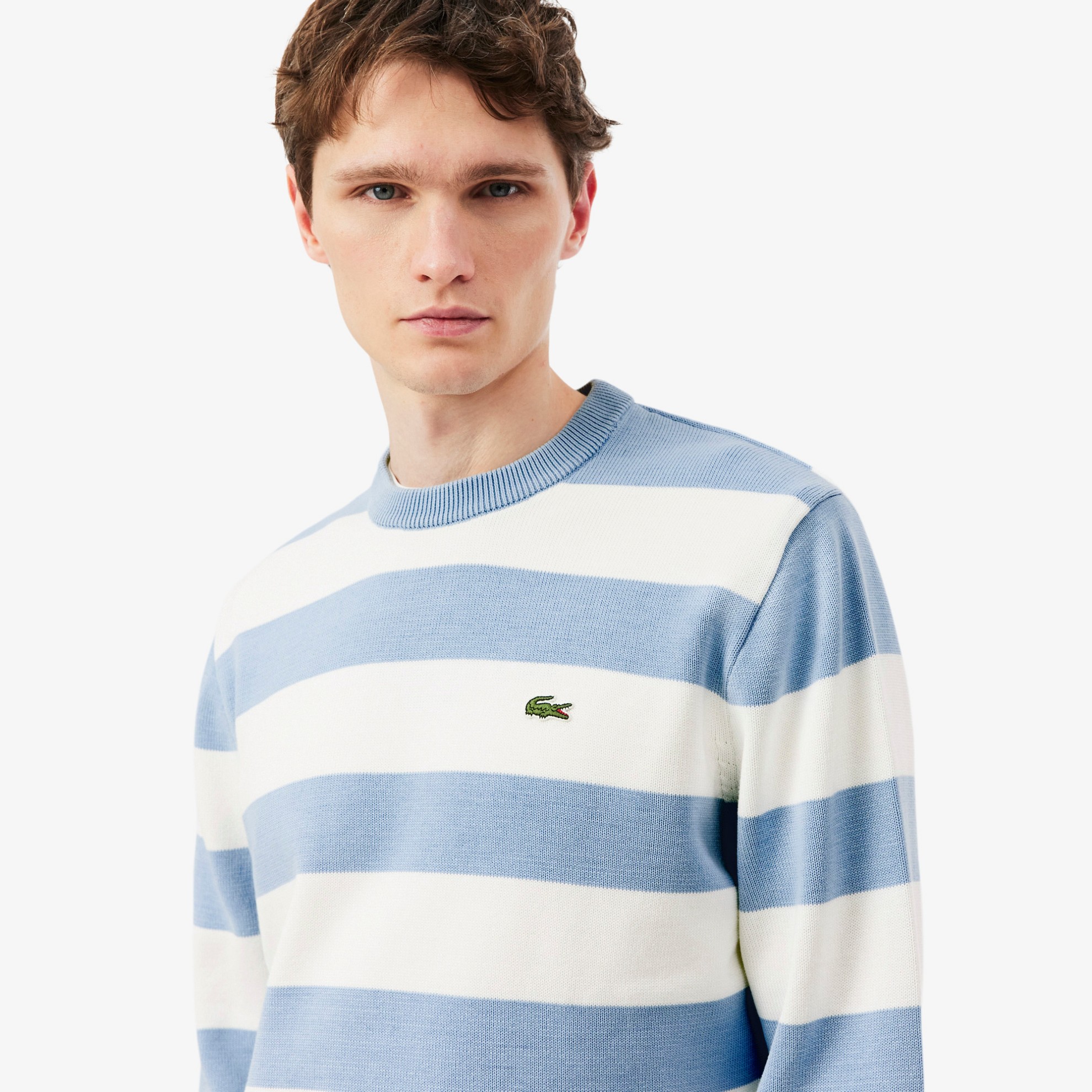 Εικόνα της Ριγέ Cotton Crew Neck Sailor Πουλόβερ 