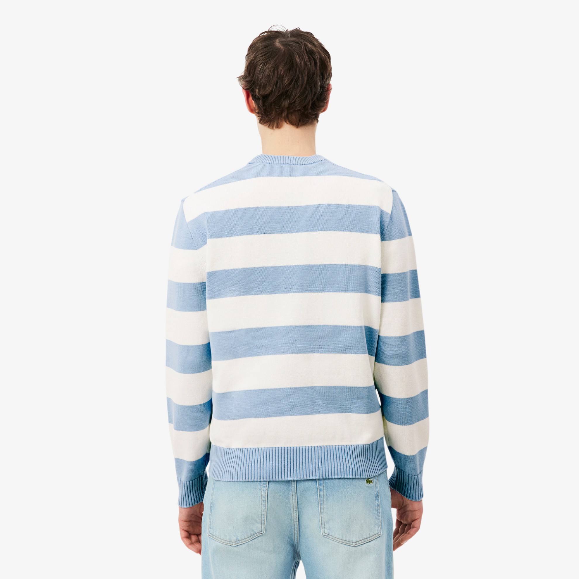 Εικόνα της Ριγέ Cotton Crew Neck Sailor Πουλόβερ 