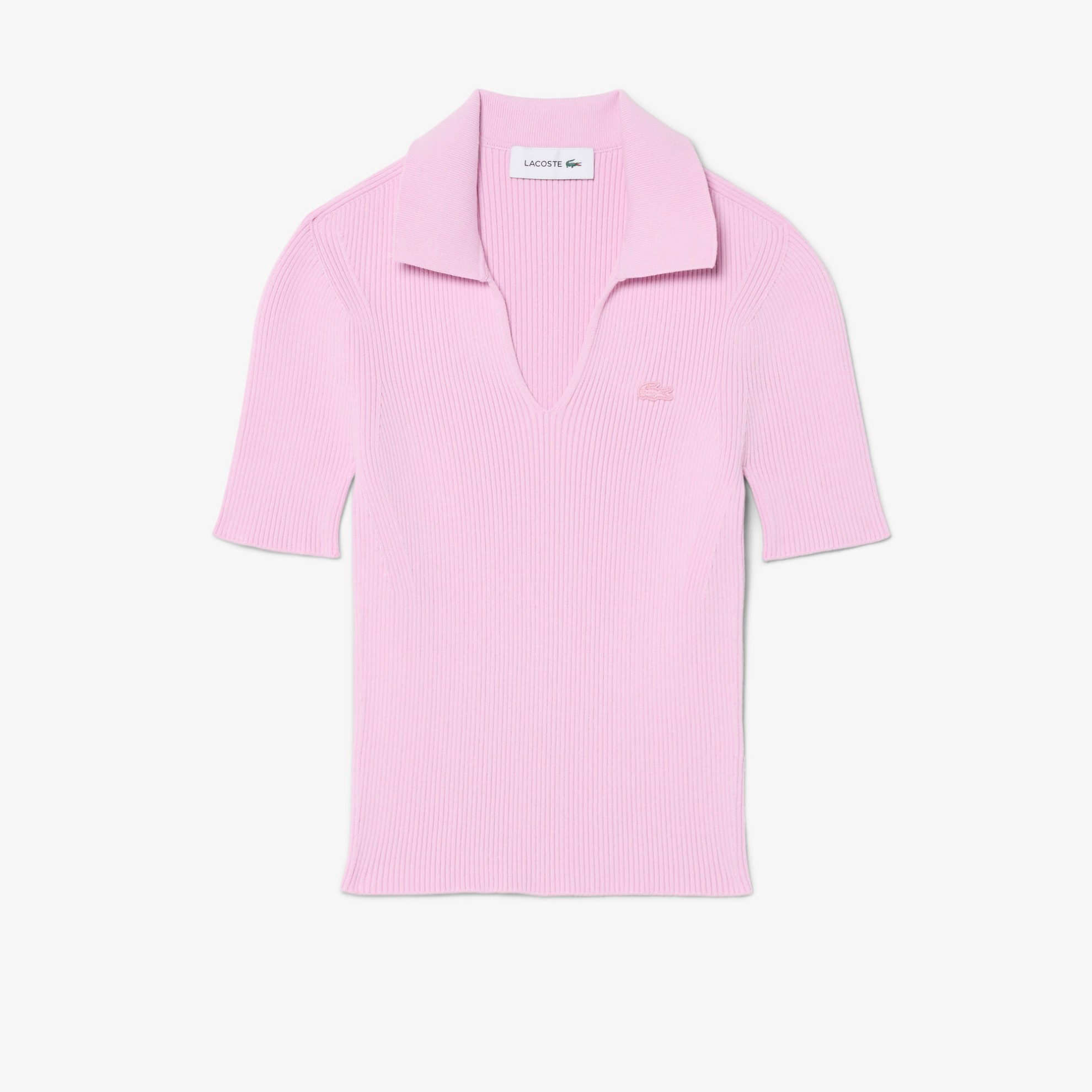 Εικόνα της Γυναικεία Κοντομάνικη 3D Knit Polo Μπλούζα